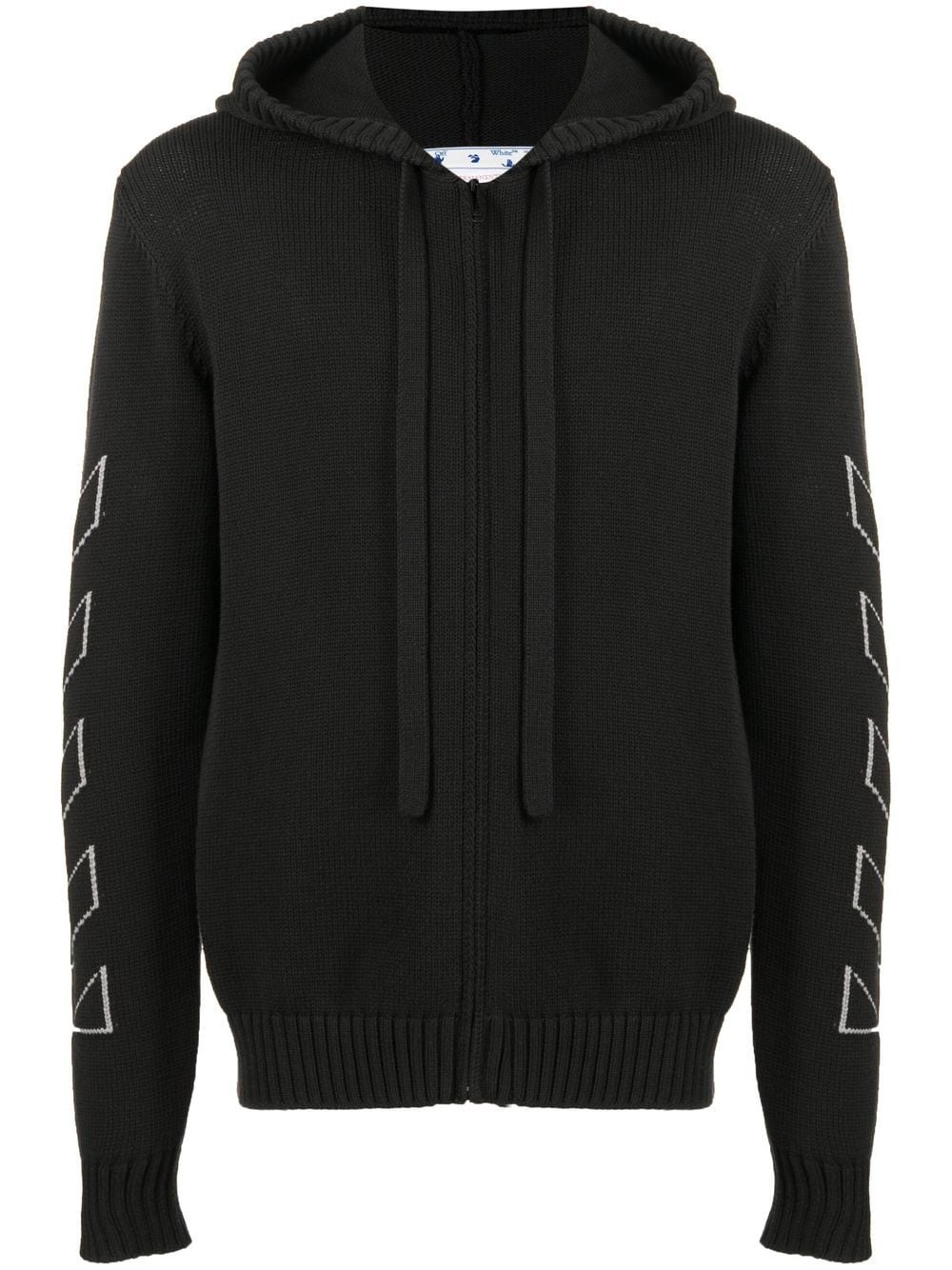 Diag Outline knitted zip-up hoodie - 1