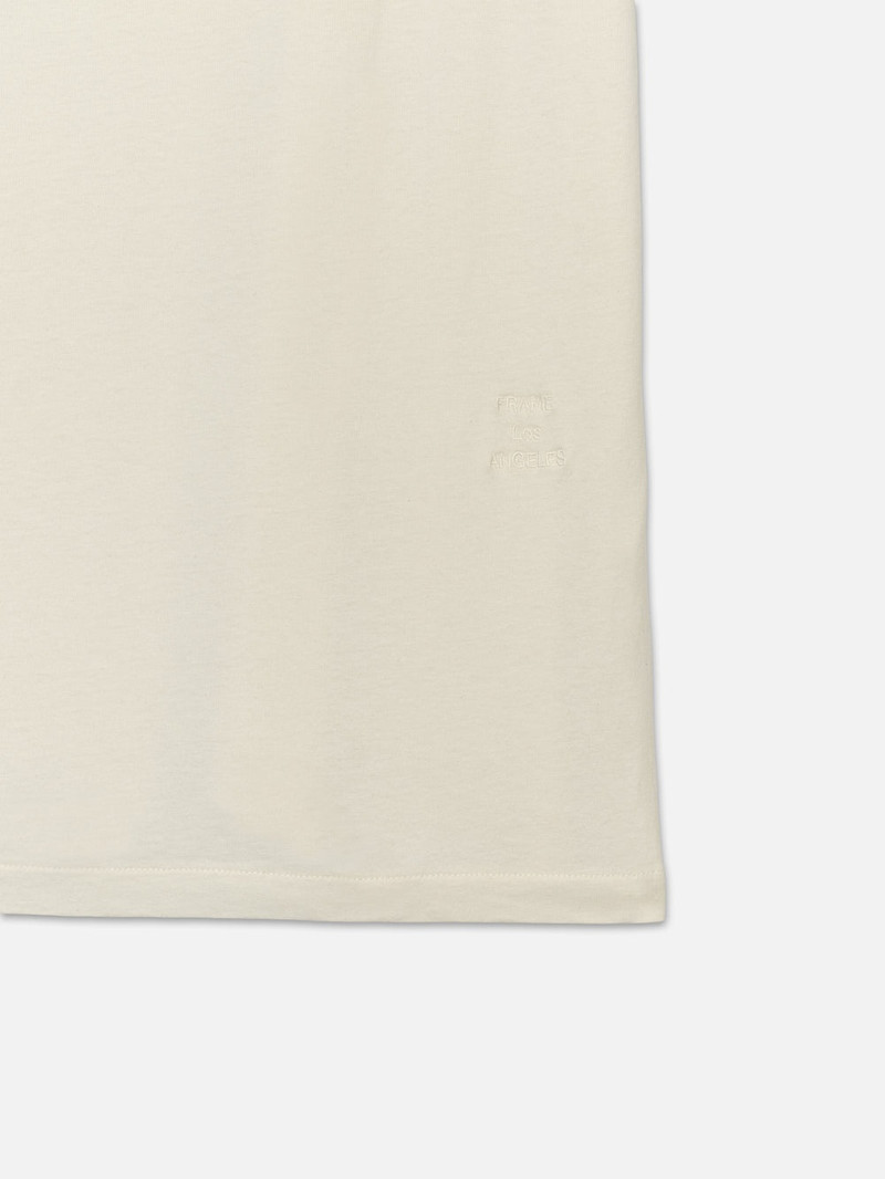 FRAME Logo Tee in White Canvas 2