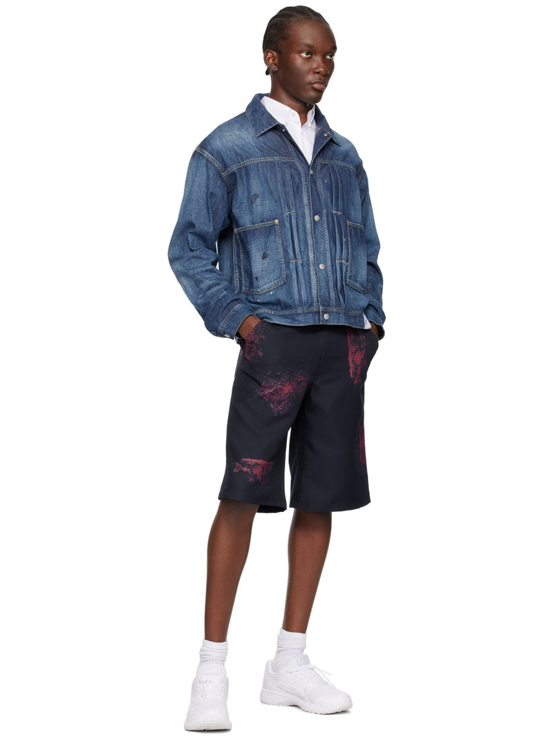 Comme des Garçons SHIRT Navy Printed Shorts outlook