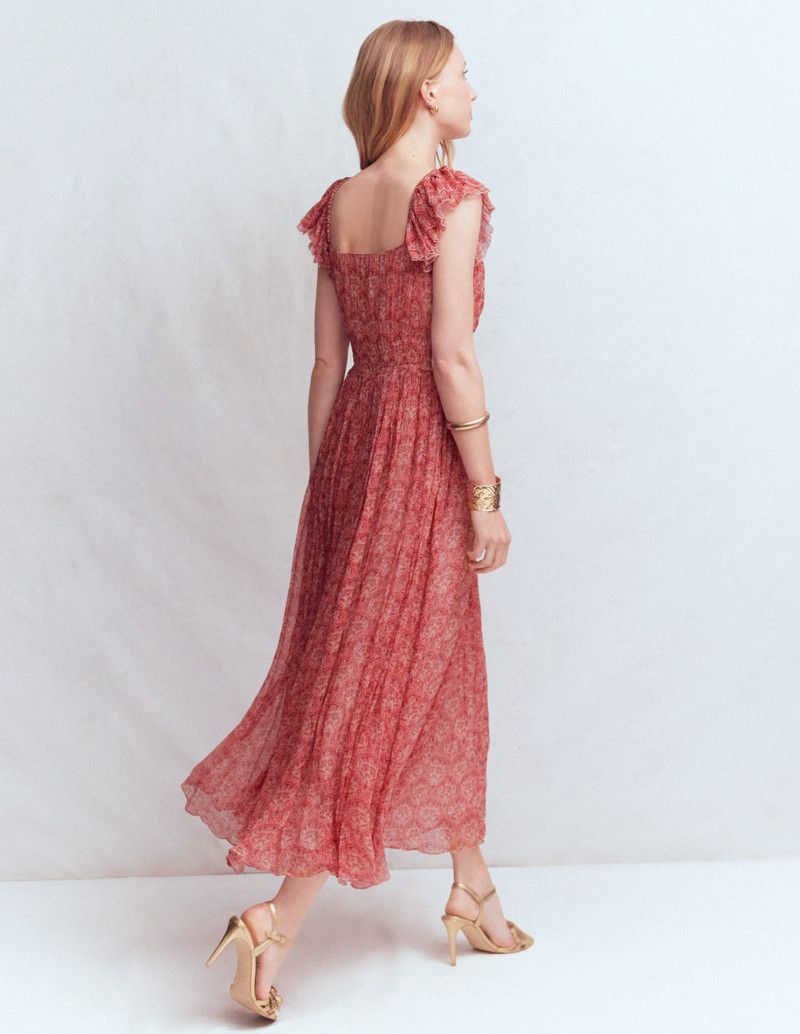 Crinkle Chiffon Maxi Dress-Pink Paradise Gardens 5