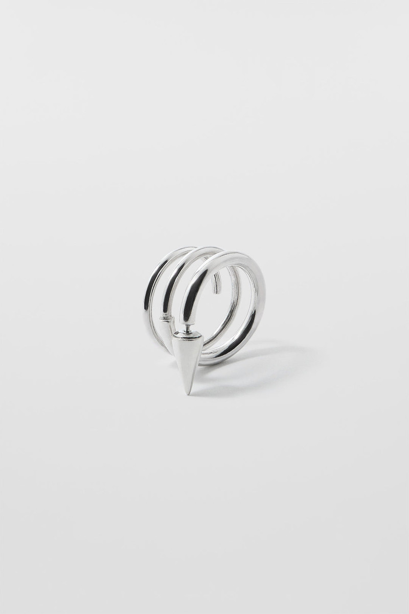 MEDIUM SPIRAL EAR-RING / silver 3