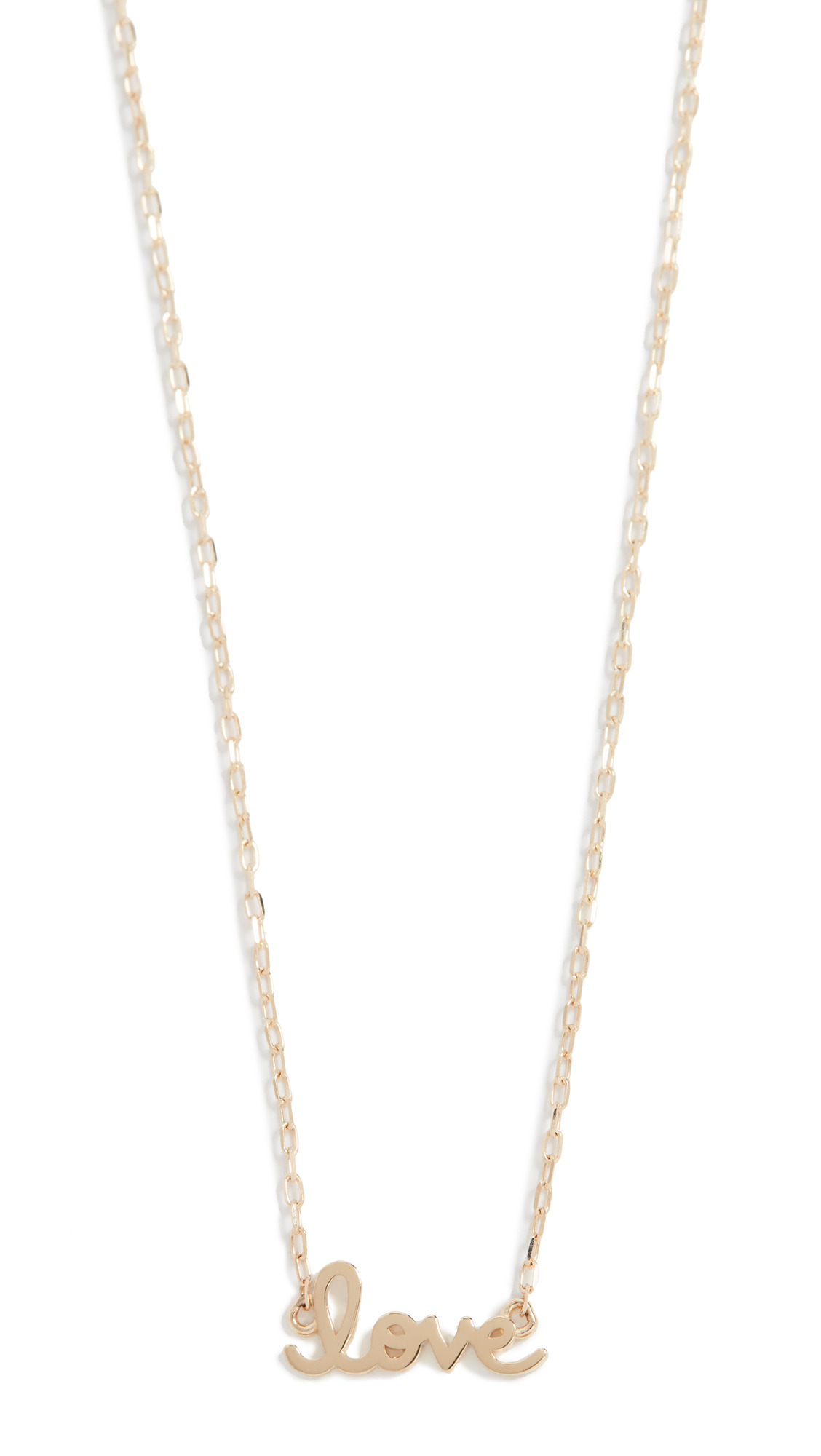 14k Gold Tiny Script Love Necklace - 5