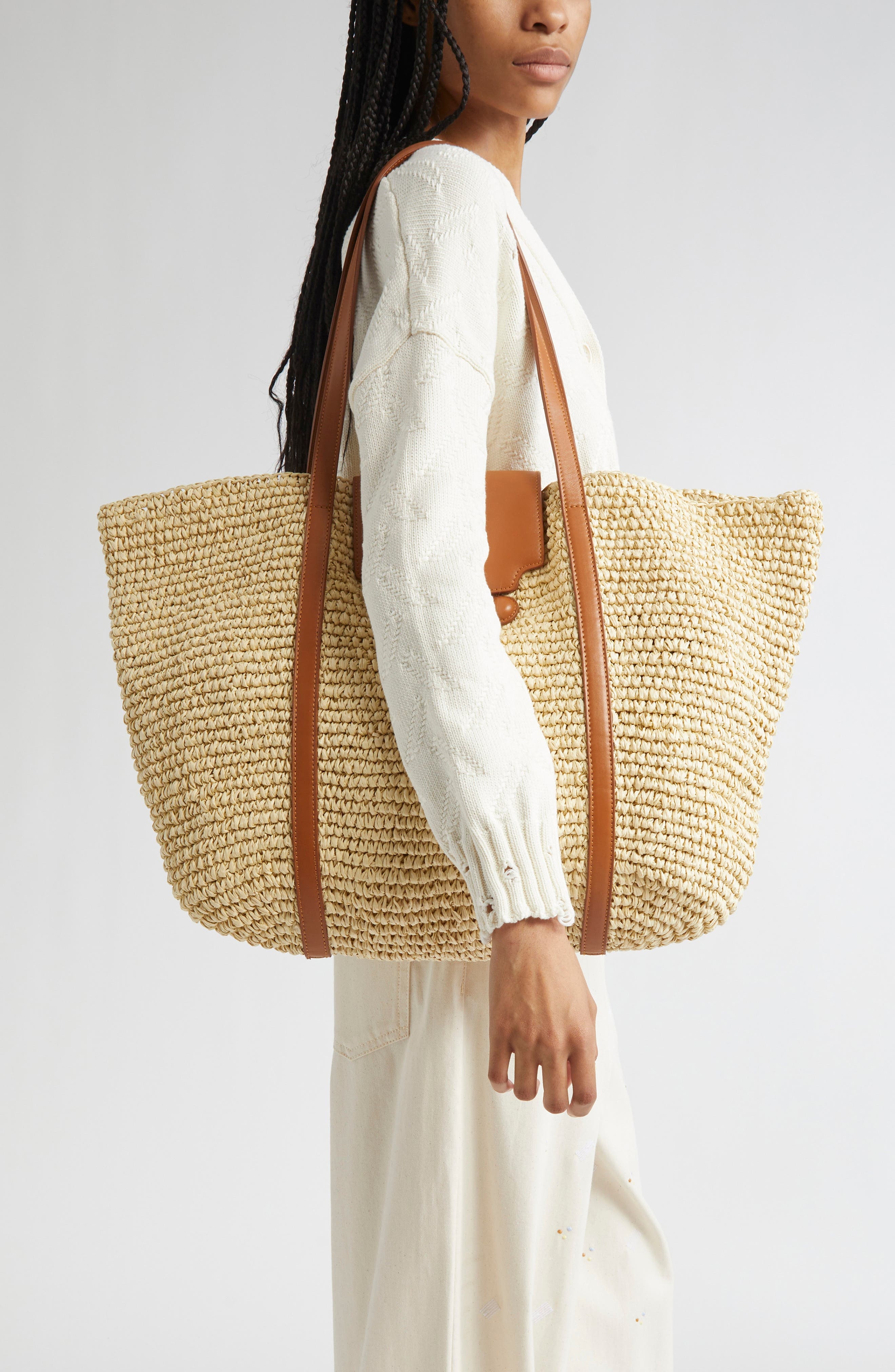 Marni Medium Trunkaroo Woven Tote in Natural at Nordstrom - 3