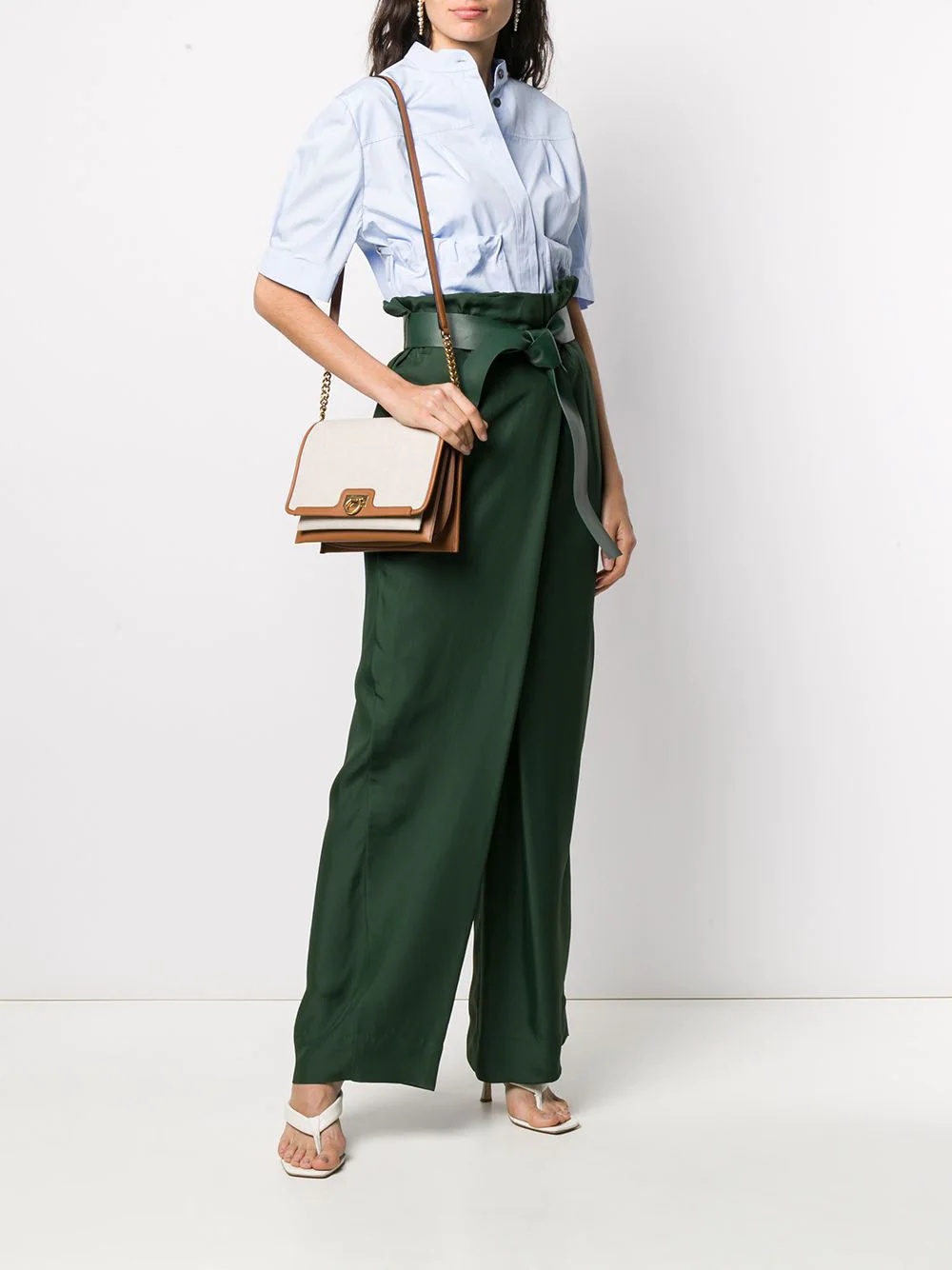 belted high-waist trousers - 2