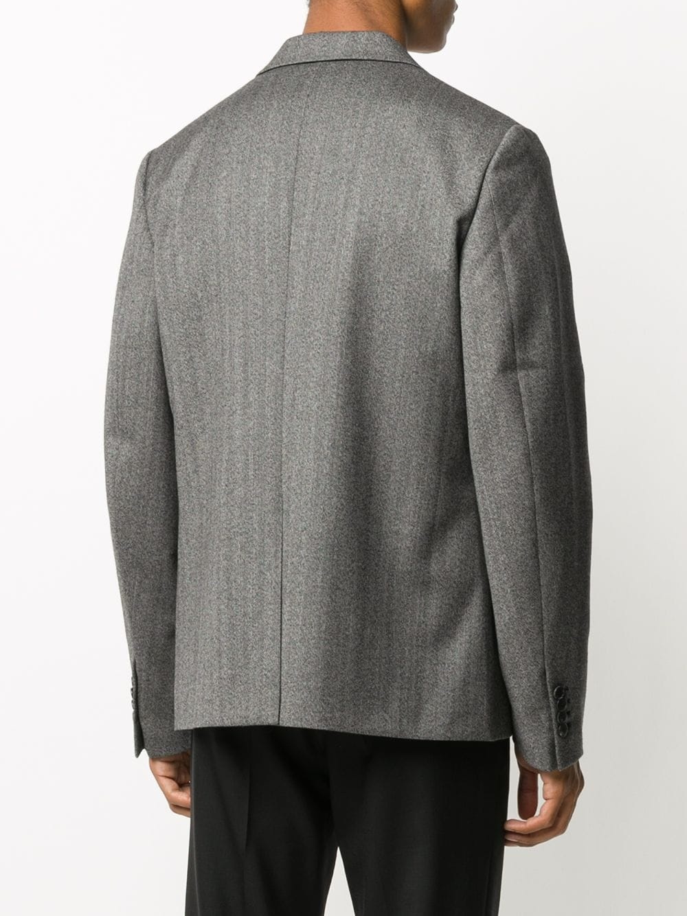 single-breasted herringbone jacket - 4