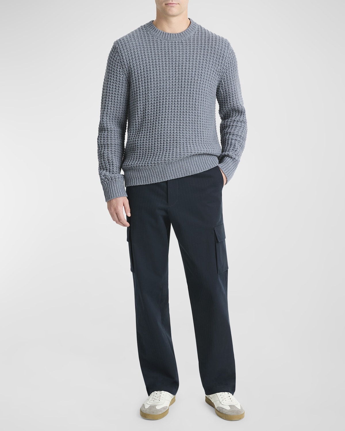 Men's Macro Waffle Cashmere Sweater - 2