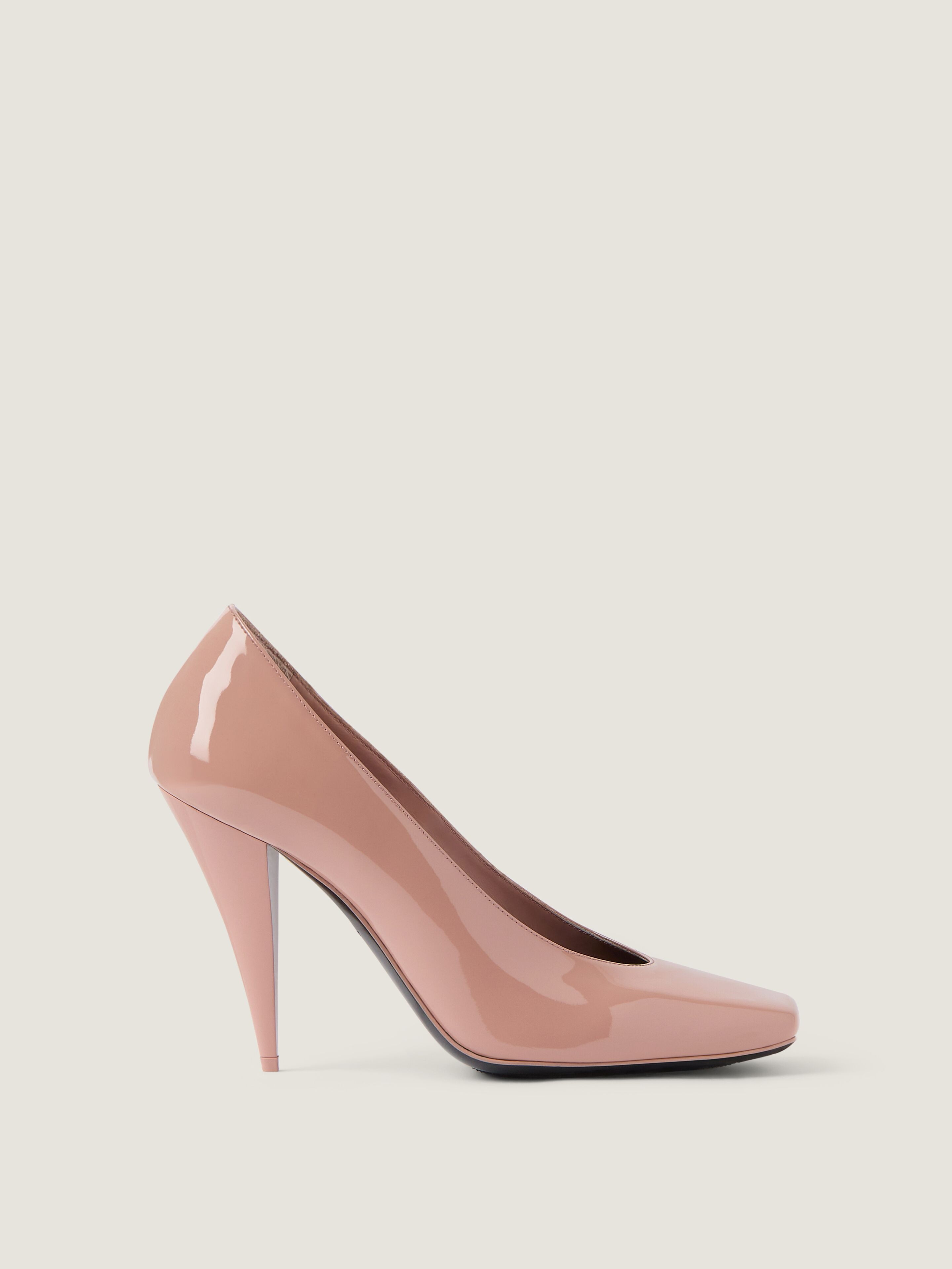 SLICED SQUARE PUMPS IN PATENT LEATHER - 2