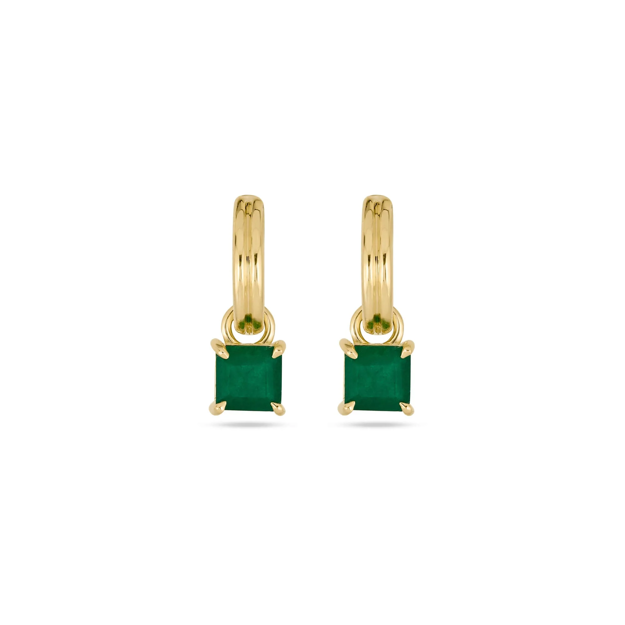 Green Luxe Emerald Ridged Huggies - 1