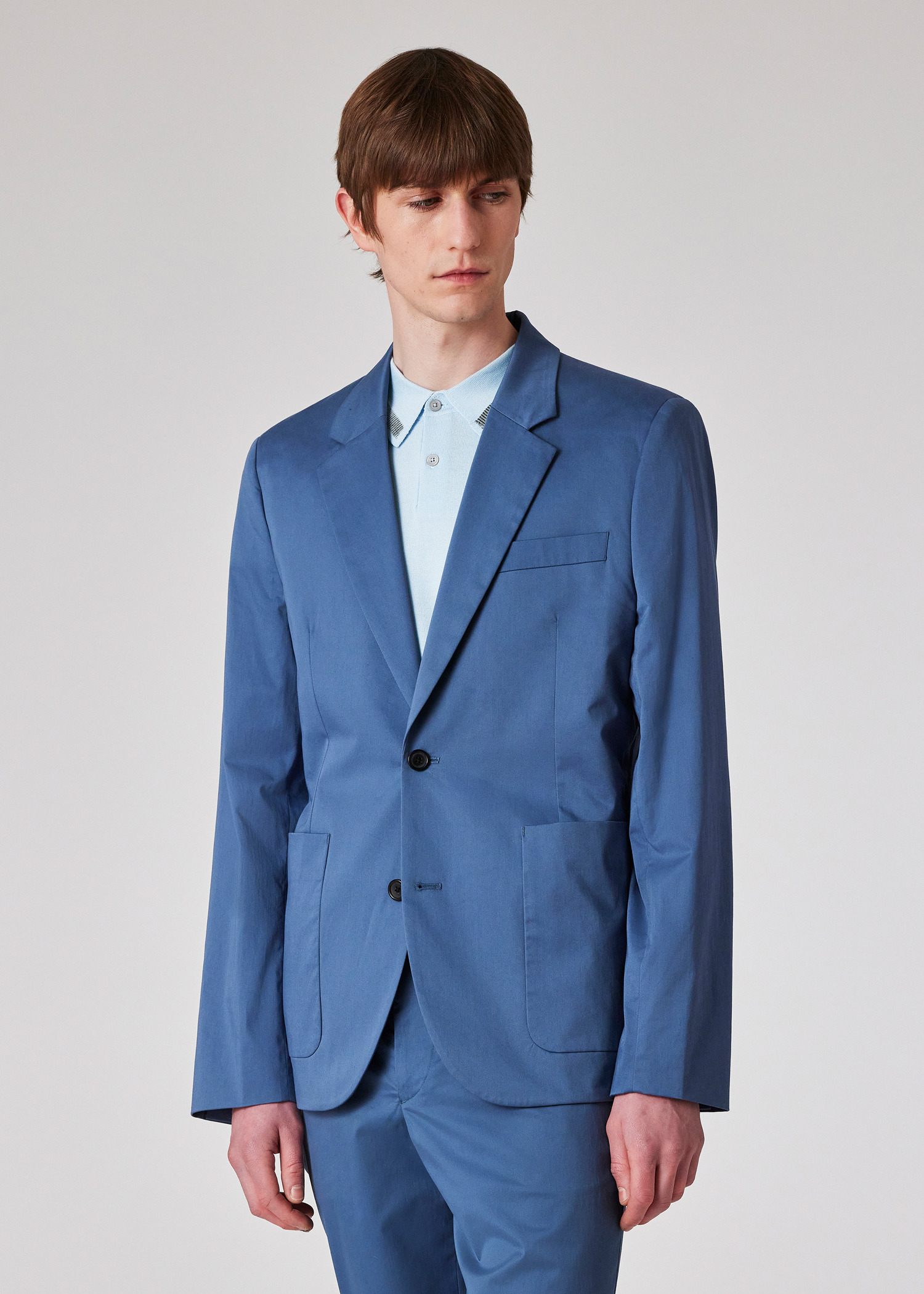 Blue Stretch-Cotton Buggy-Lined Blazer - 5