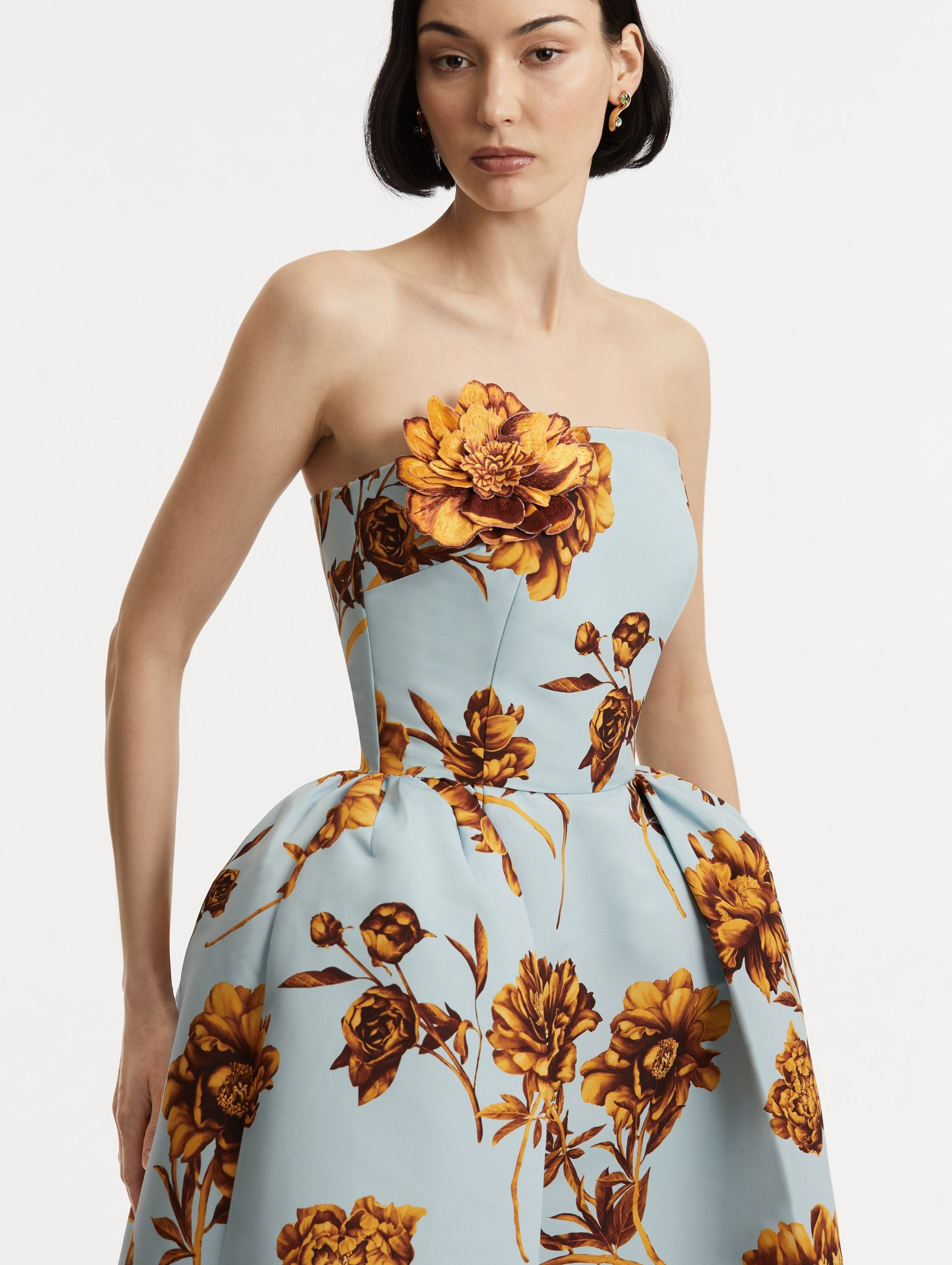 PEONY FAILLE GOWN WITH SHAWL - 7