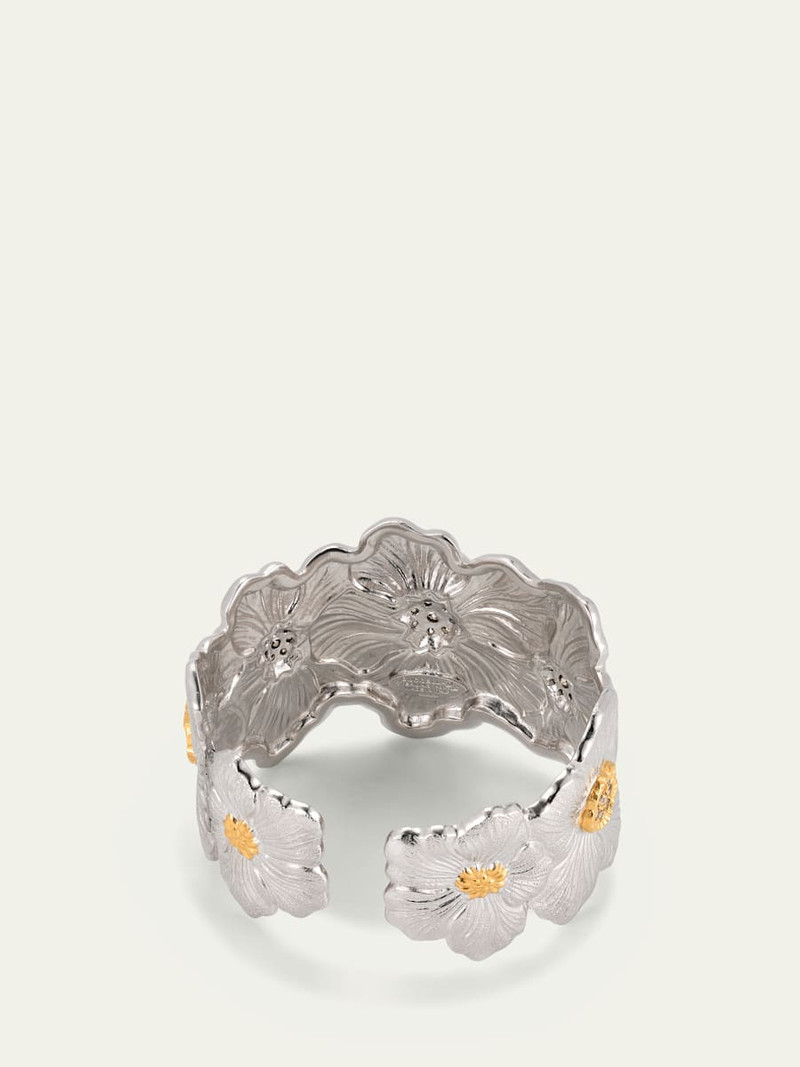 Buccellati Silver and 18k Yellow Gold Gardenia Blossoms Bracelet With Diamonds outlook