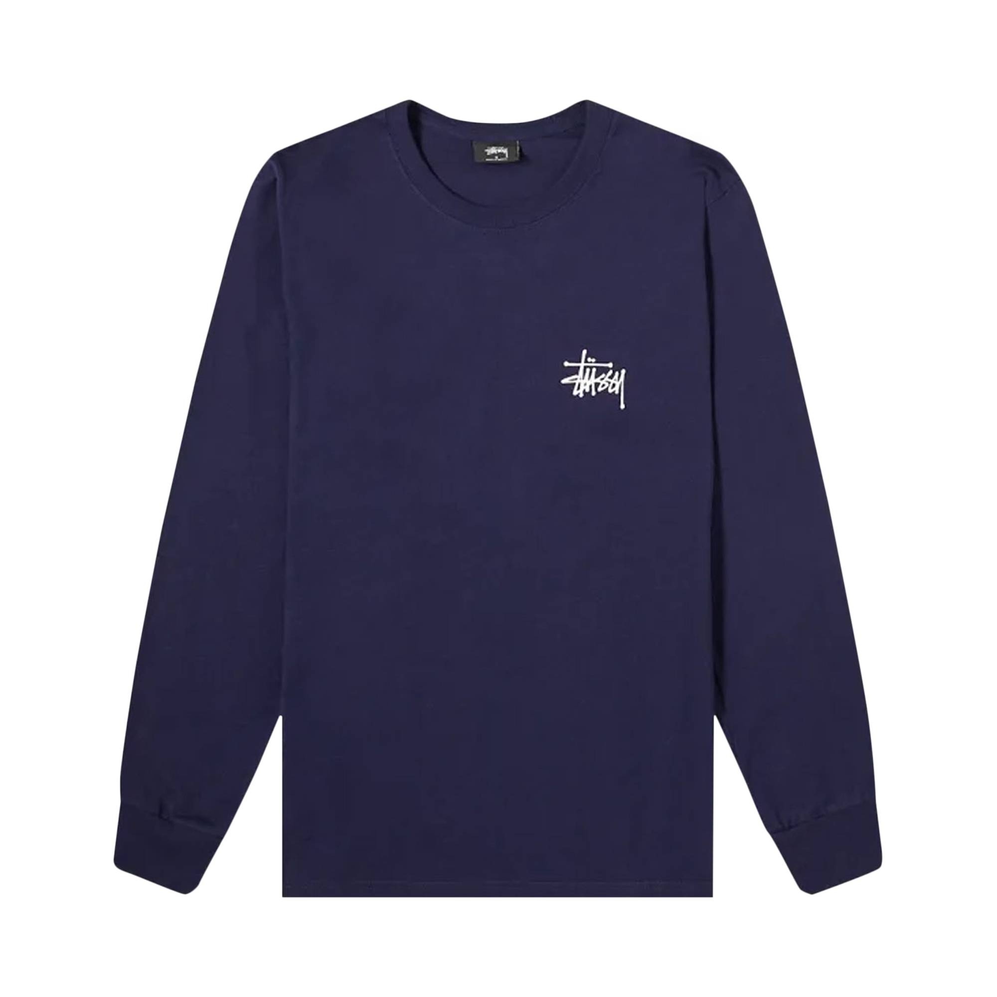 Stussy Basic Long-Sleeve Tee 'Navy' - 1