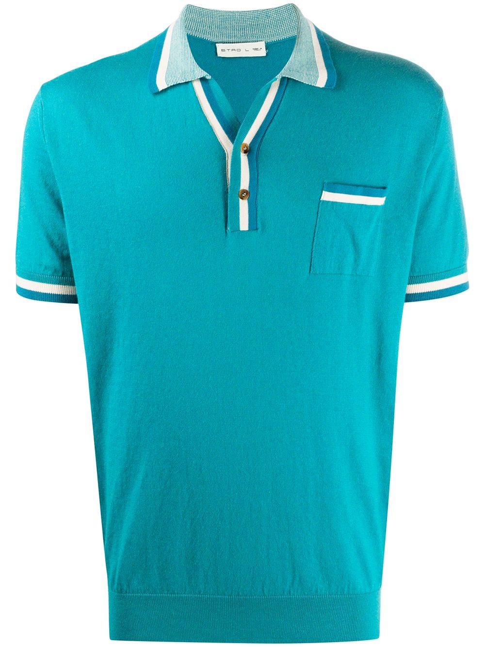 striped trim polo shirt - 1