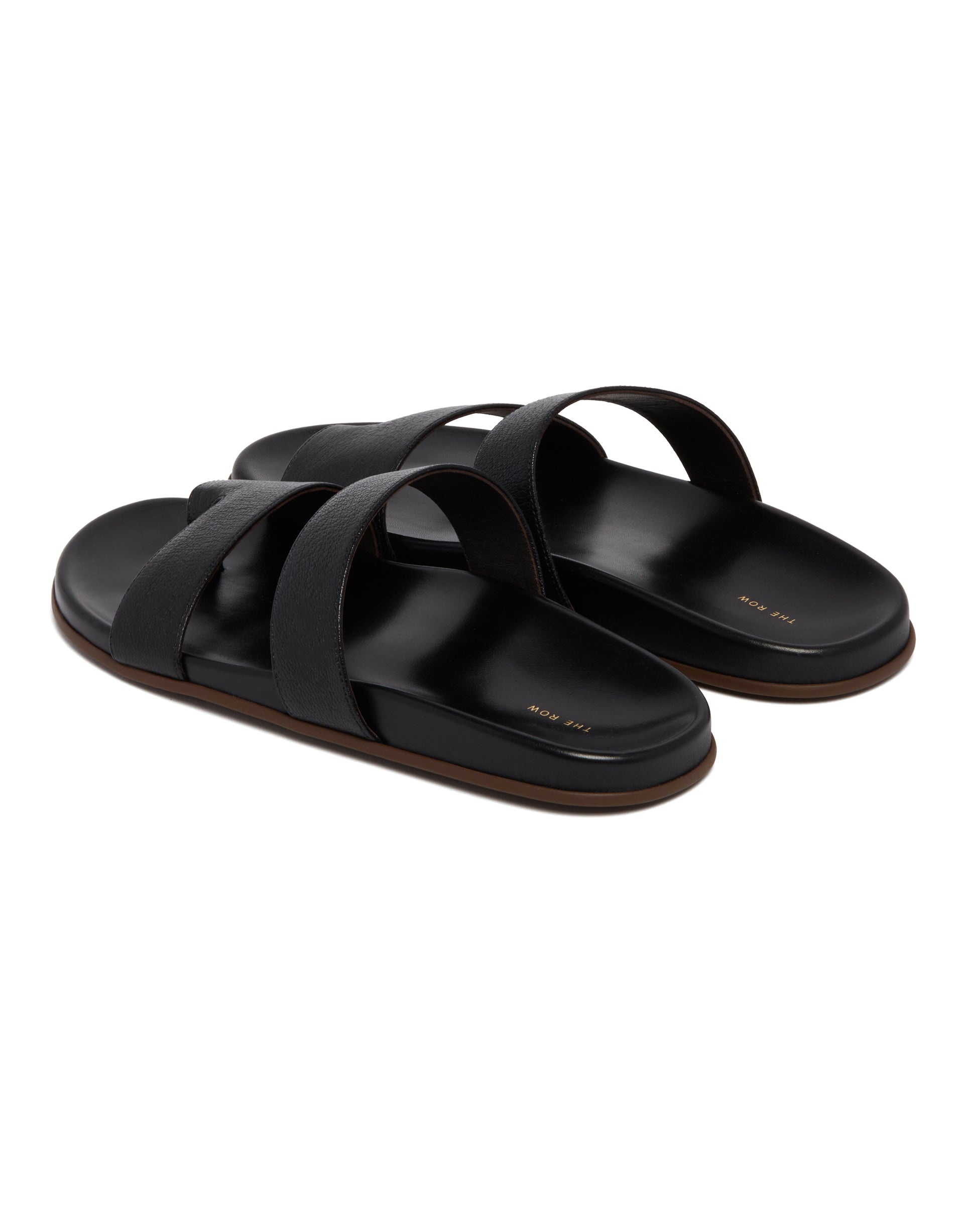 Black Leather Hugh Sandals - 5