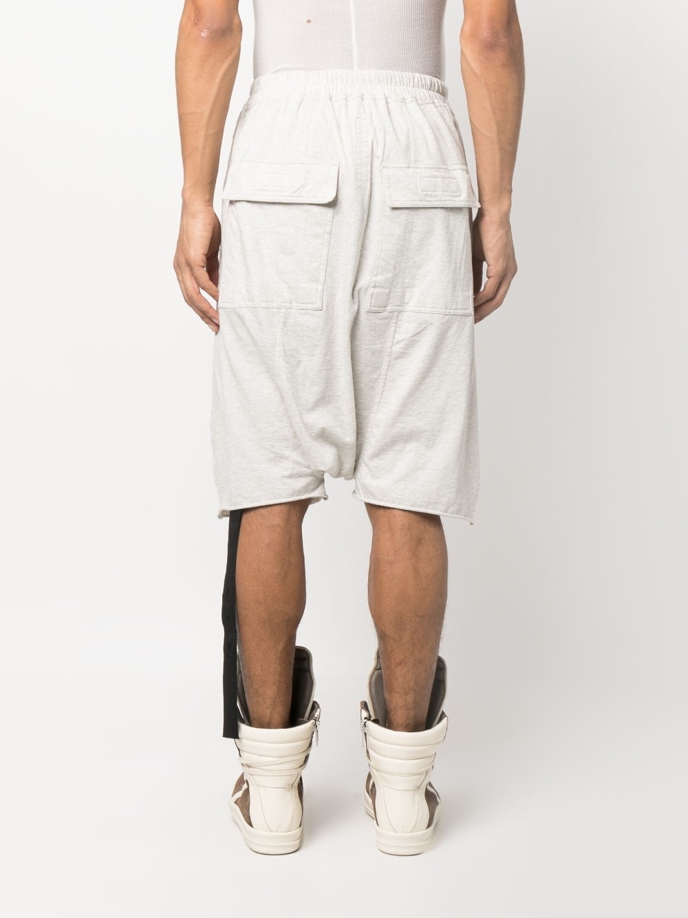 drop-crotch drawstring shorts - 4