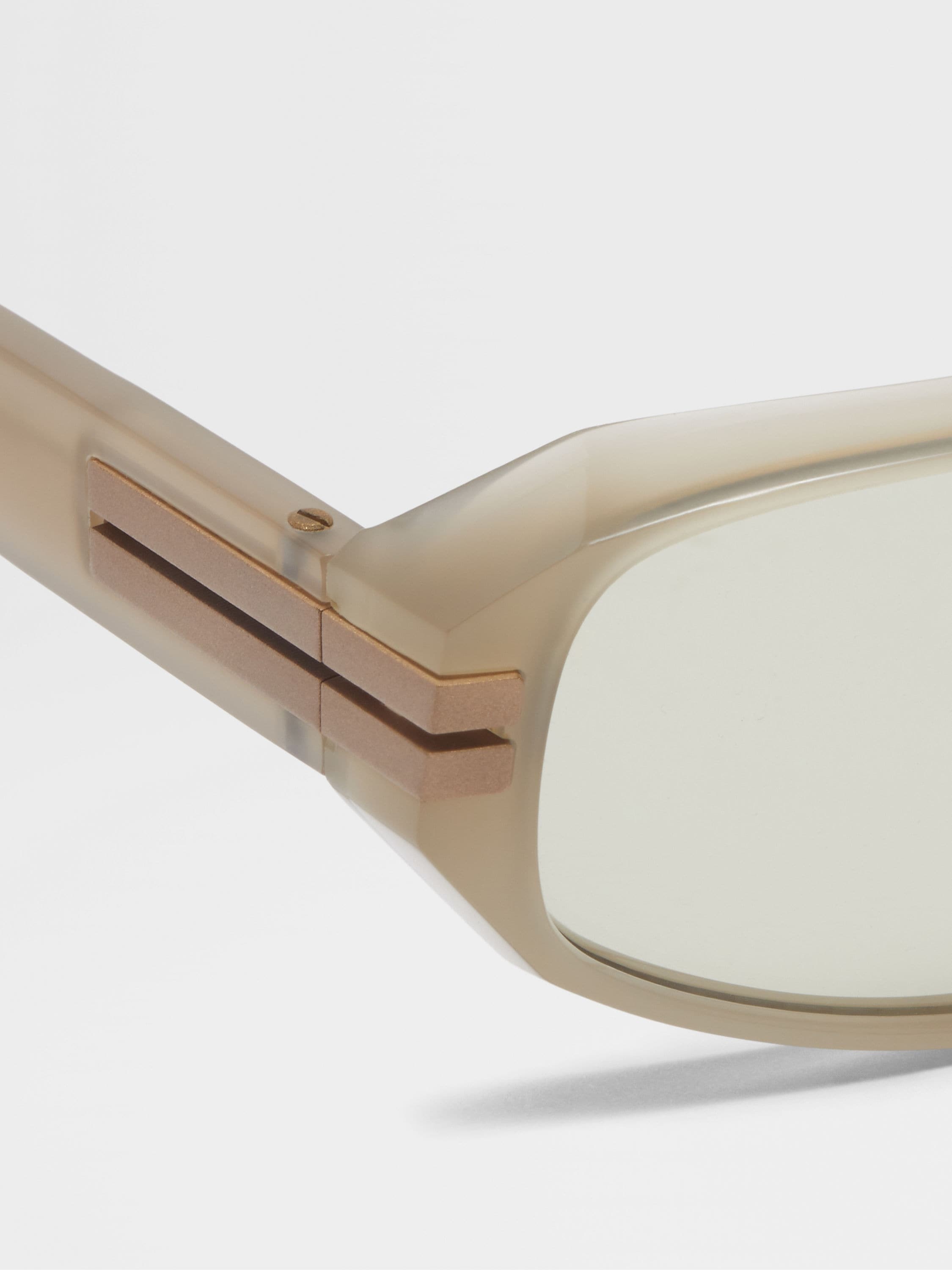 LIGHT BEIGE ACETATE SUNGLASSES - 2