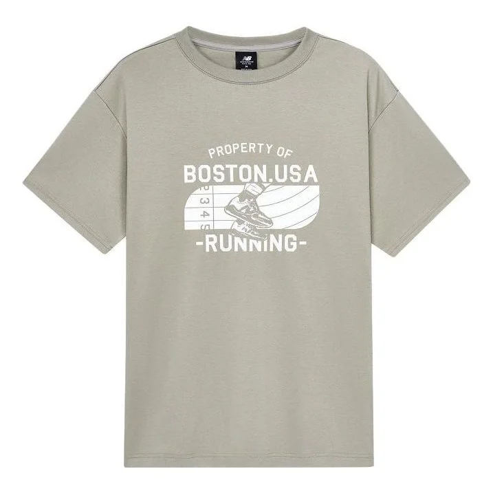 New Balance Running Boston Graphic Tee 'Grey White' AMT32374-HUS - 1