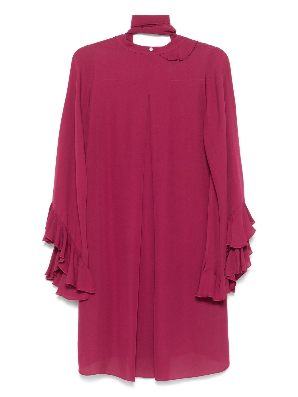 ruffle-trim georgette mini dress - 2
