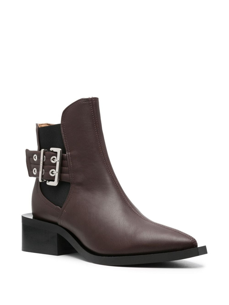 GANNI 45mm buckle-detail leather boots outlook