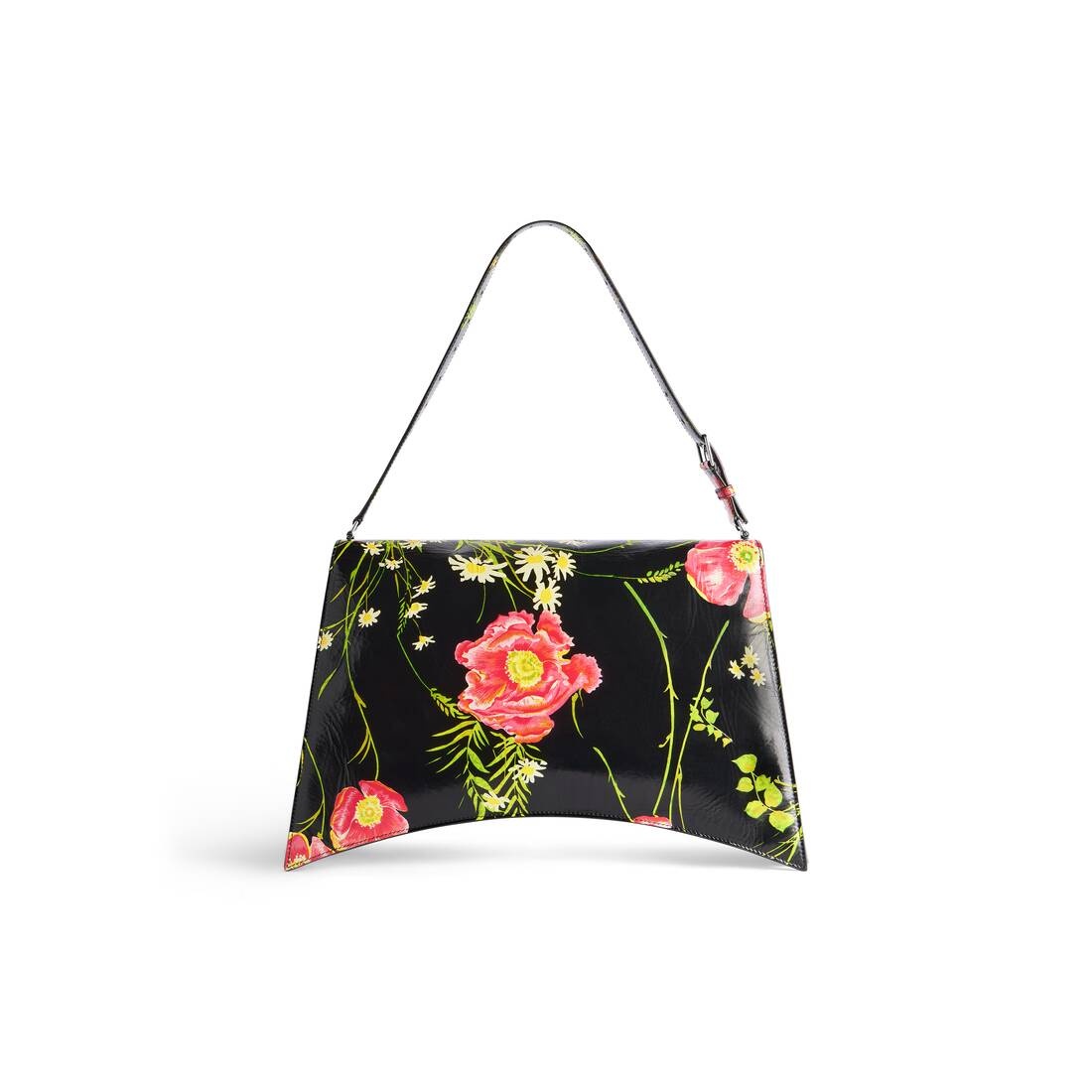 Women's Crush Large Sling Bag With Poppy Print in Black - 6