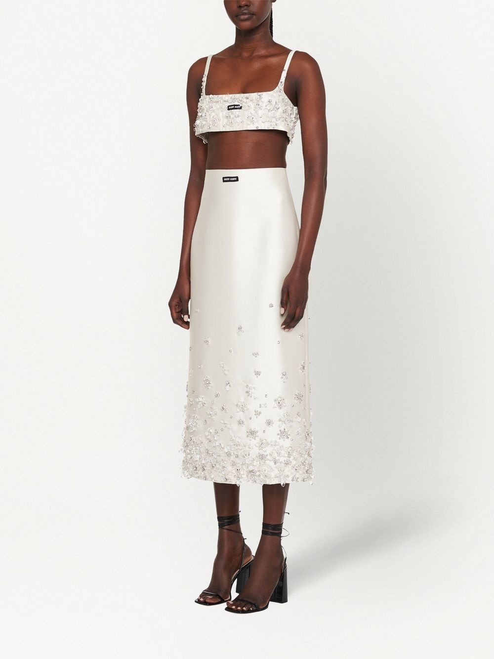 floral-embellished midi skirt - 2