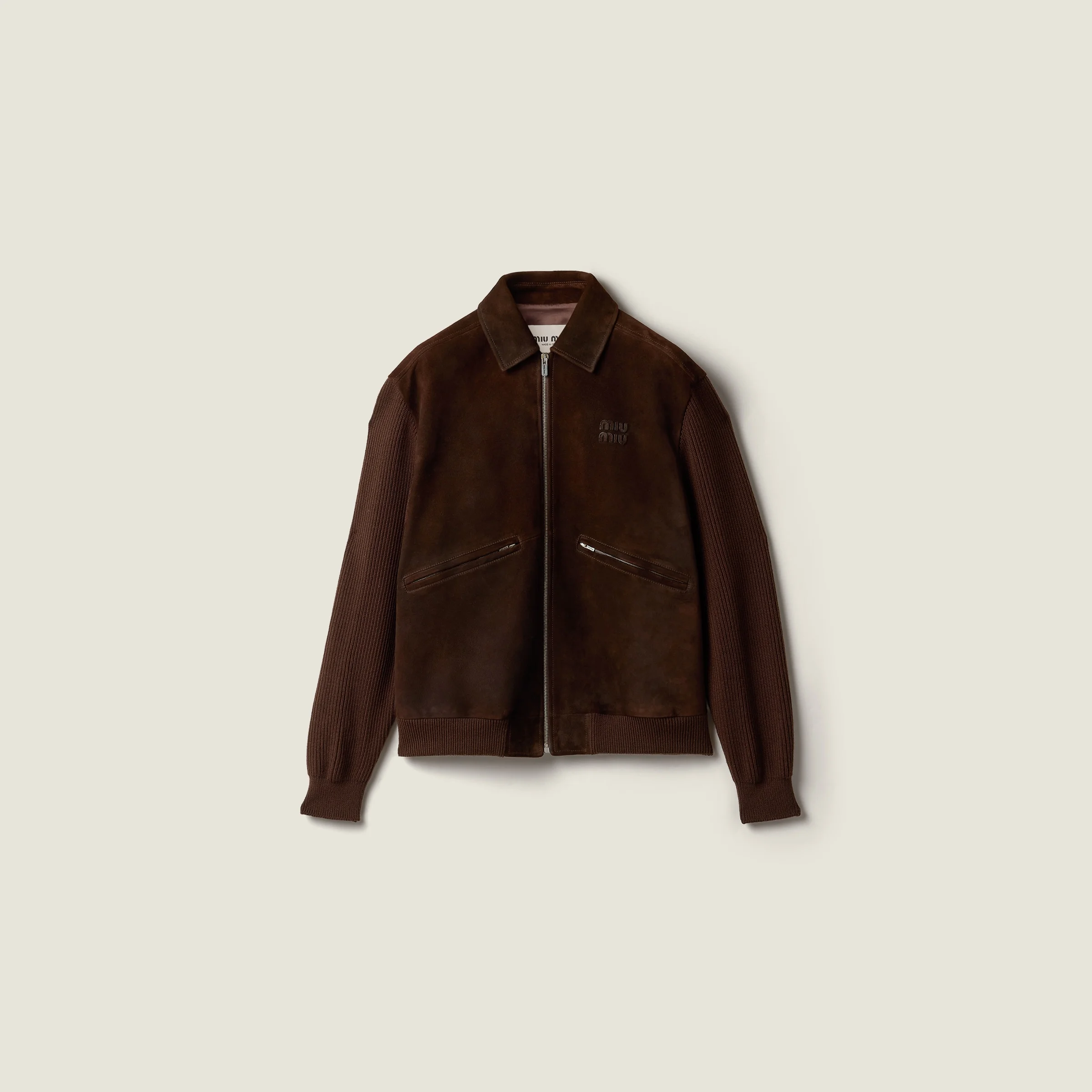 Waxed suede blouson jacket - 1