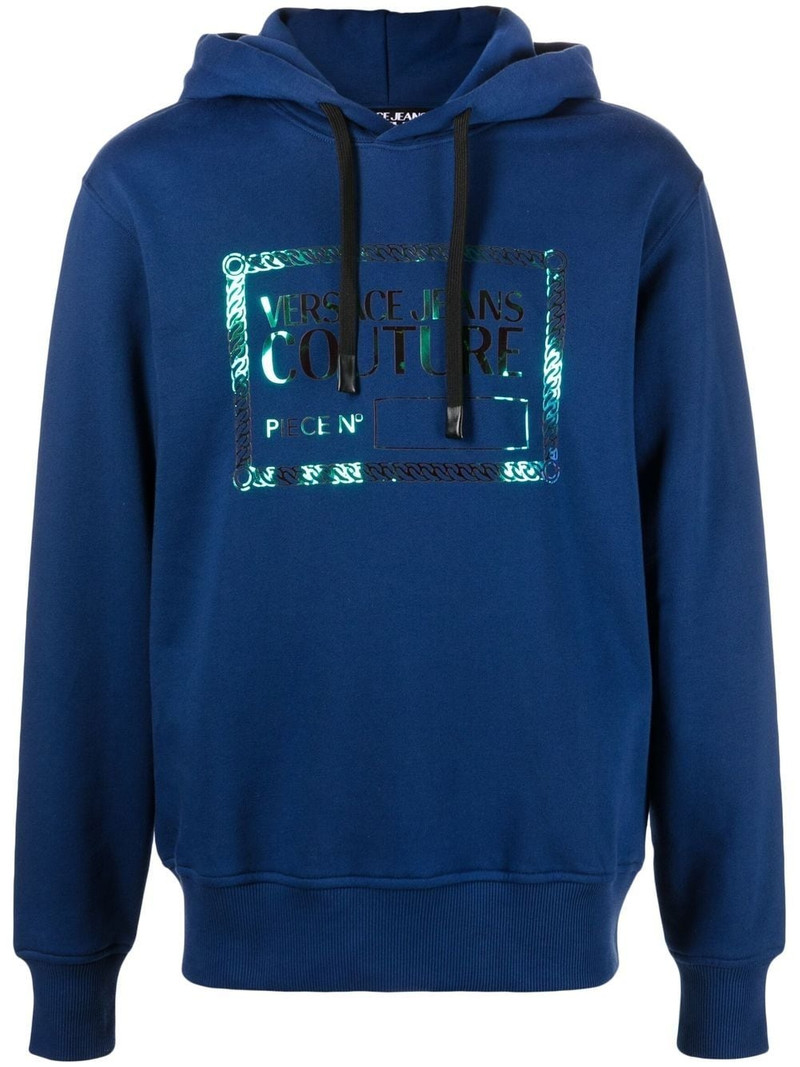 logo plaque cotton hoodie 1