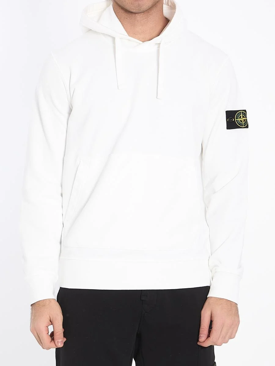 Stone Island Hoodie In Organic Cotton Fleece - 1