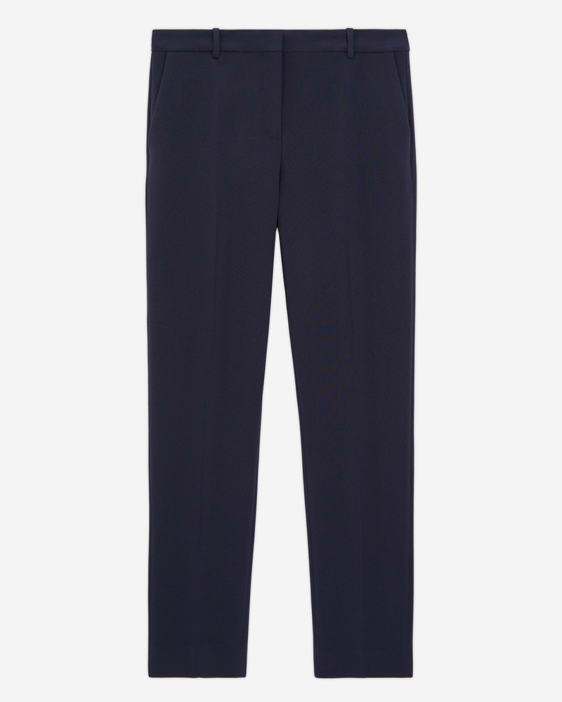 SLIM-FIT CREPE PANTS NAVY BLUE 1
