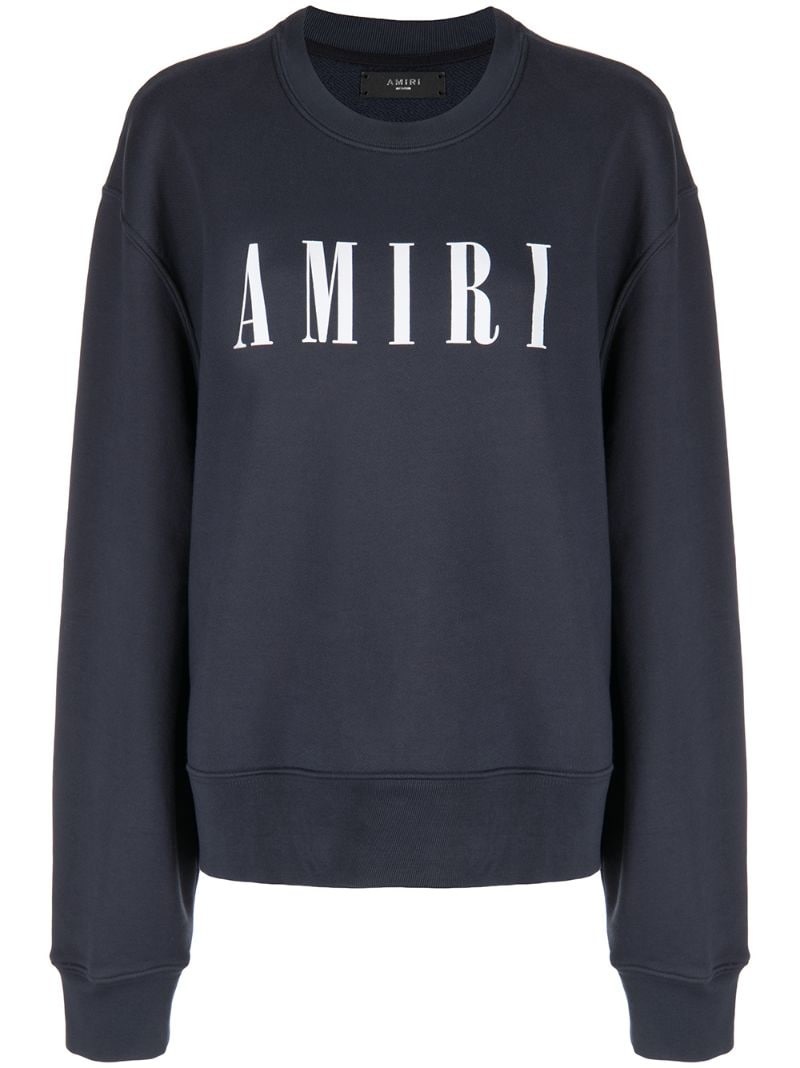 logo print crew neck sweatshirt - 1