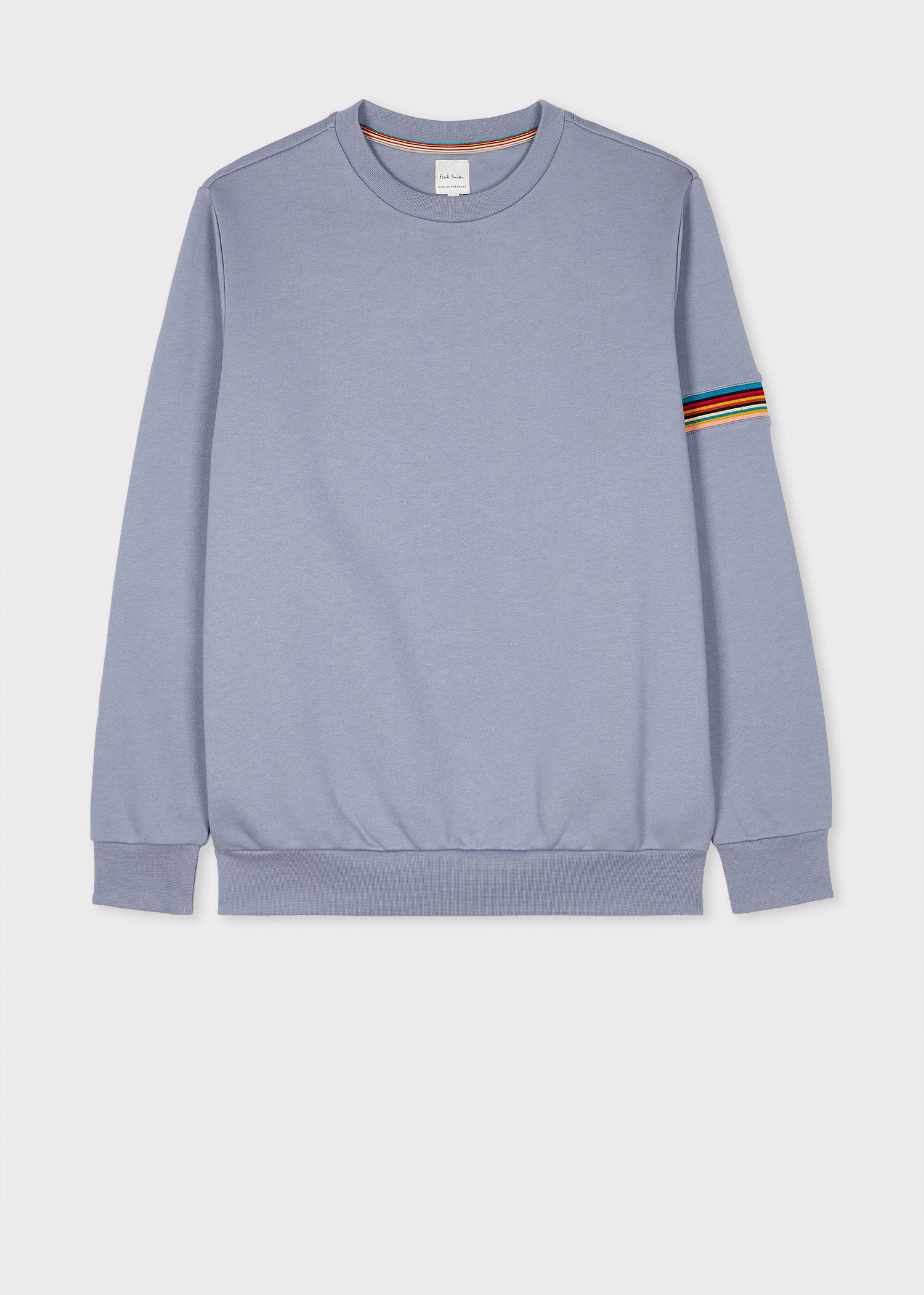 Grey 'Signature Stripe' Crew Neck Sweater - 1