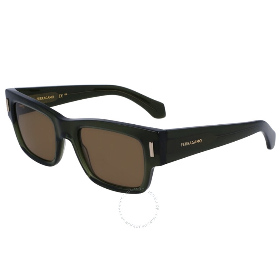 Ferragamo Brown Rectangular Men's Sunglasses SF2011S 320 53 - 1