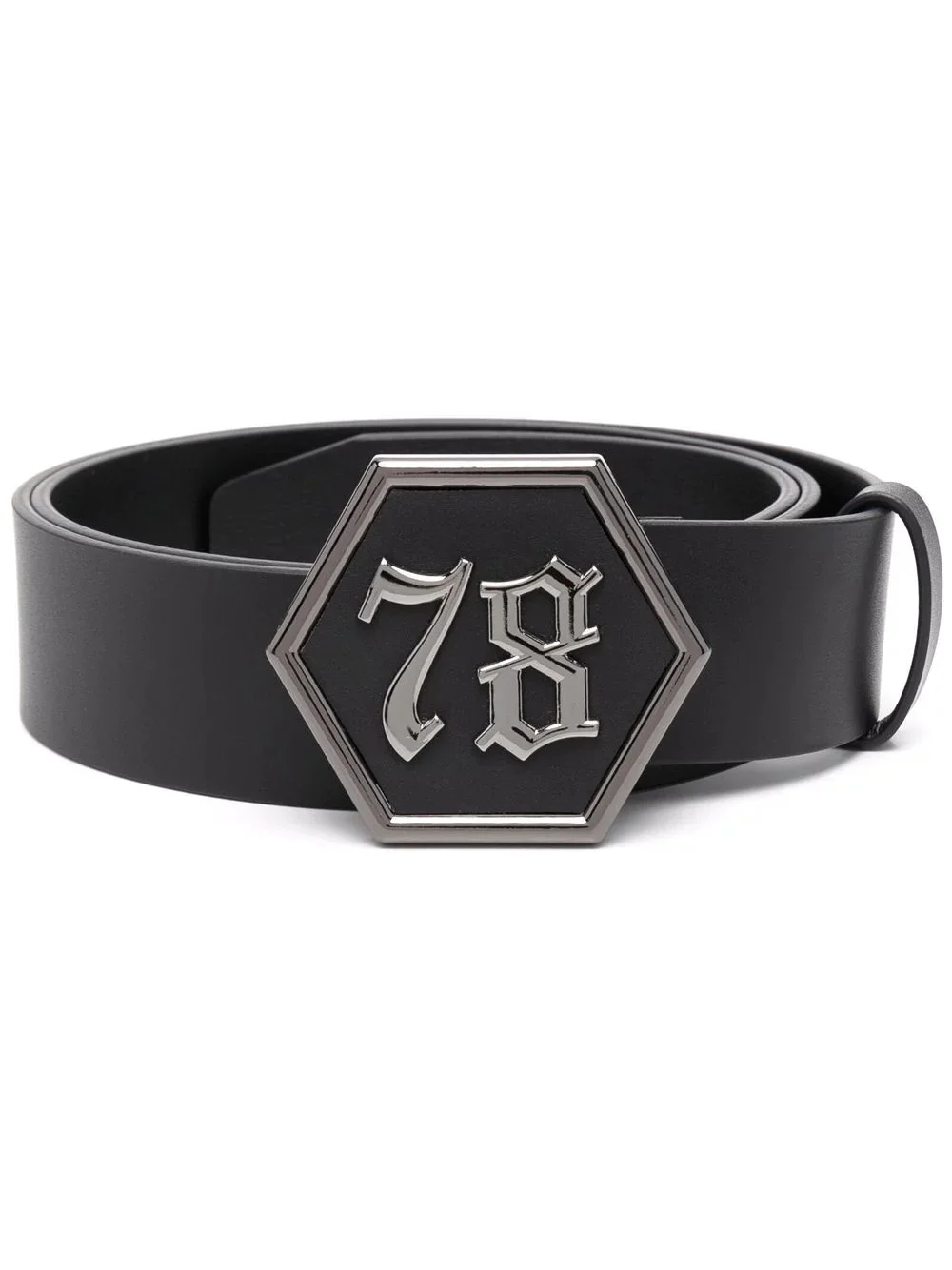 gothic logo-buckle belt - 1
