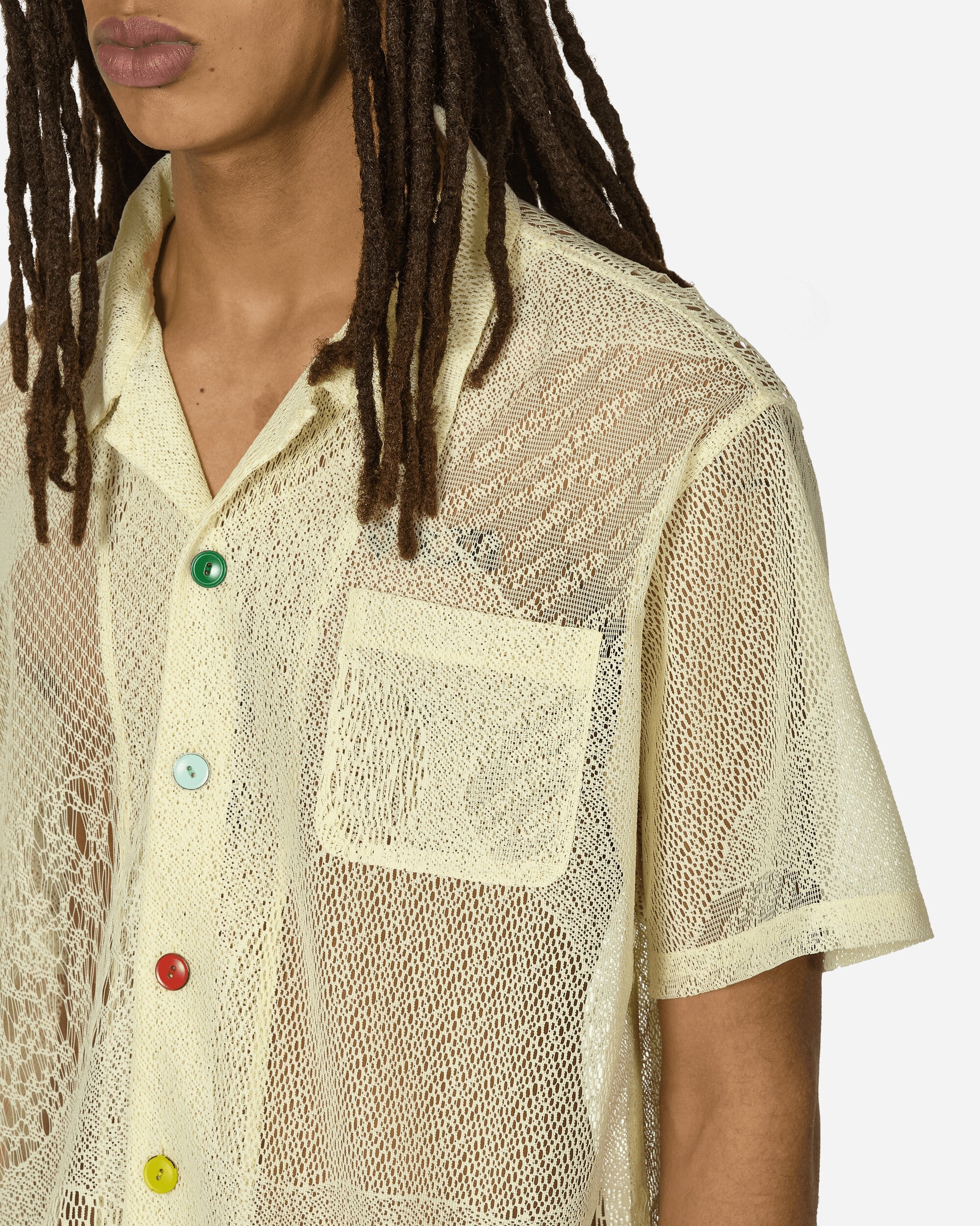 BRAIN DEAD Engineered Mesh Button Shirt Natural | slamjam