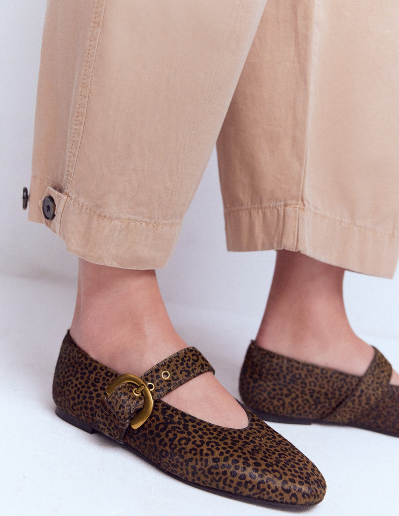 BODEN Kylie Flat Buckle Mary Janes-Mini Leopard outlook