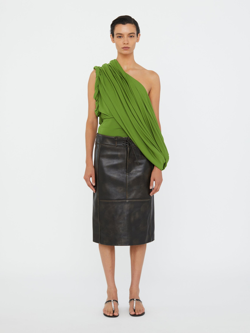 Burnished Eddie Leather Skirt 1