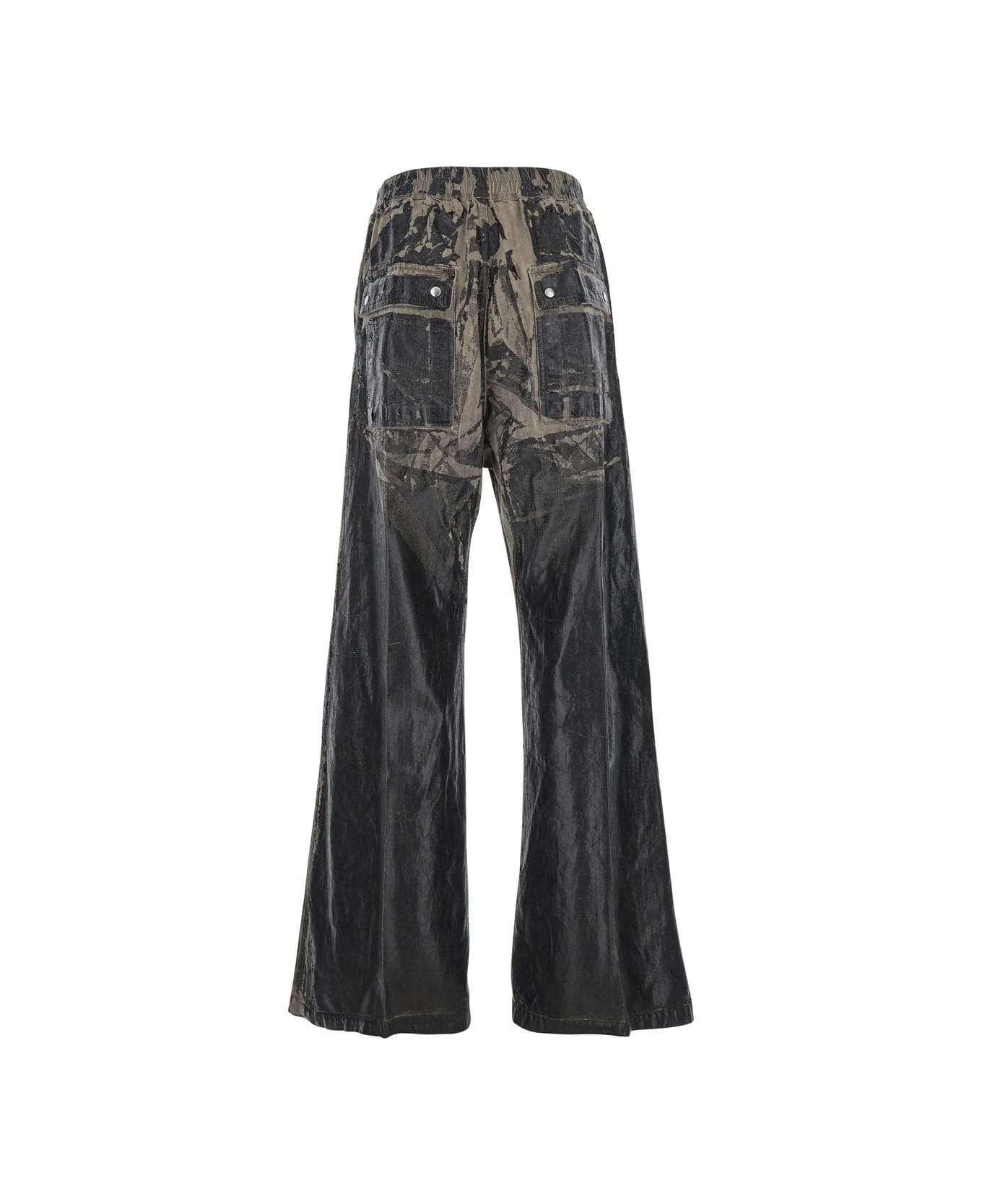 'geth Belas' Blacktrousers With Destroyed Look And Drawstring Waist In Cotton Man - 2