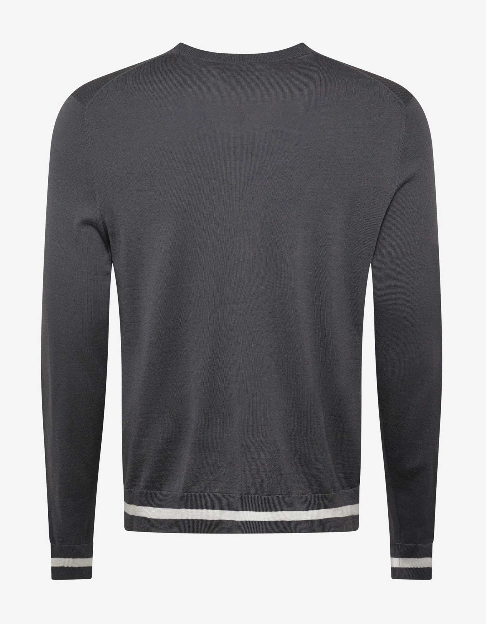 Emporio Armani Grey Logo Embossed Wool Sweater - 4