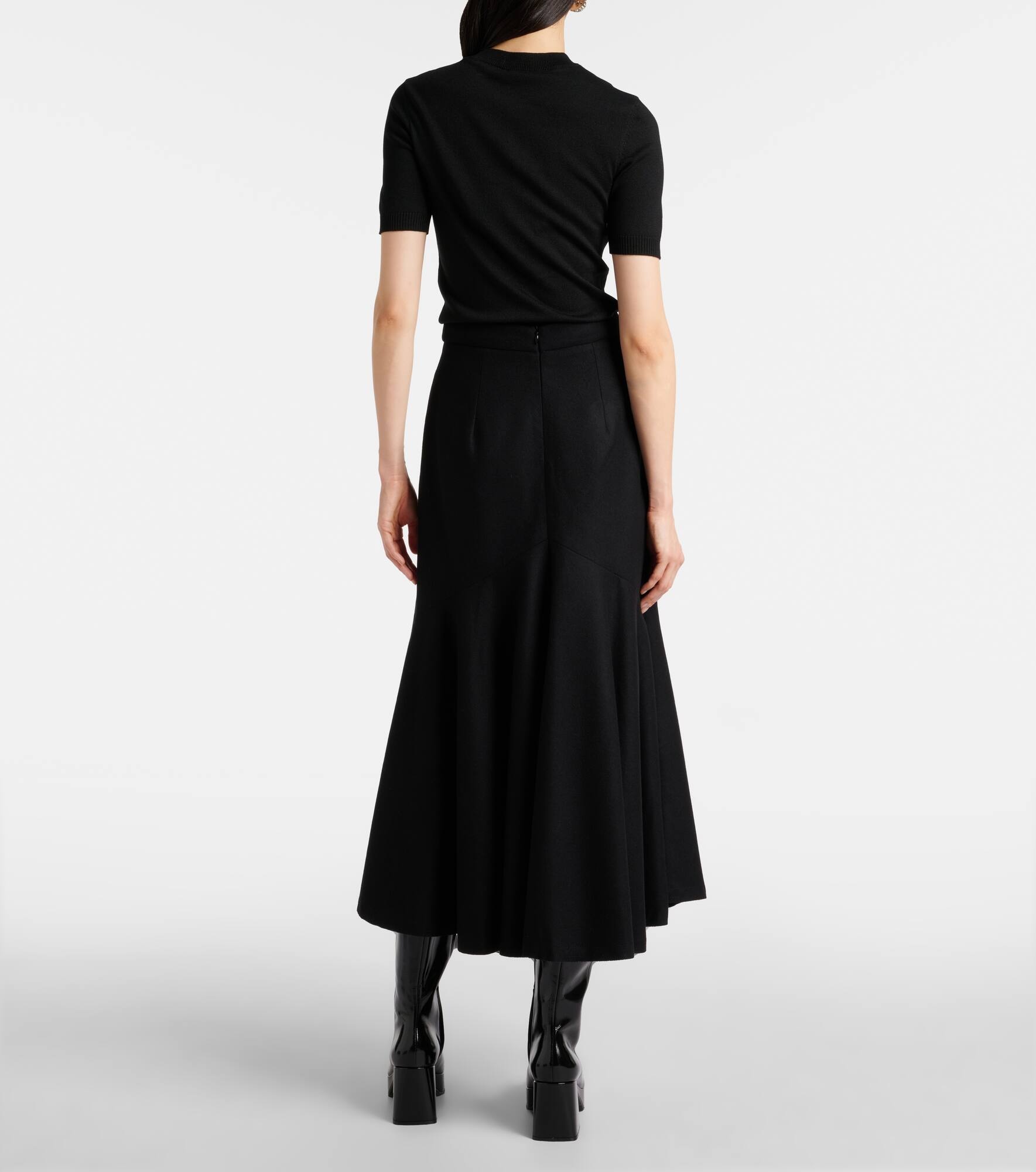 Peplum wool-blend midi skirt - 3