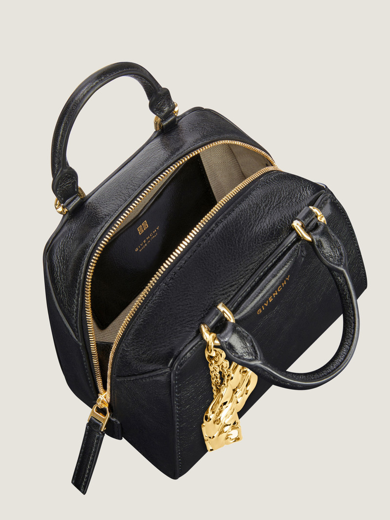 NANO ANTIGONA CUBE BAG IN LEATHER WITH CHARM 4