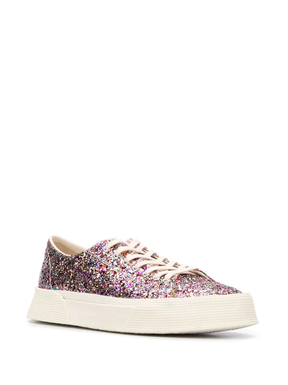 flatform glitter-embellished sneakers - 2