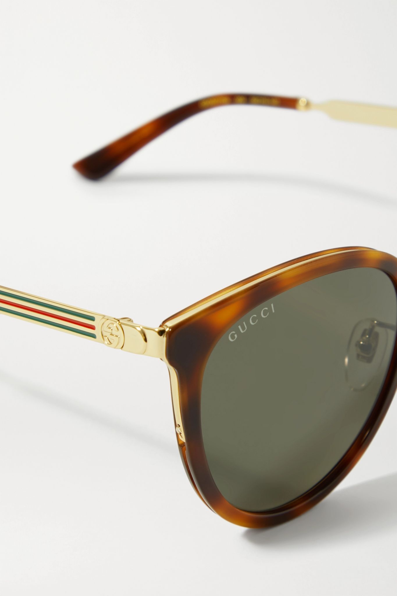 Cat-eye tortoiseshell acetate and gold-tone sunglasses - 4