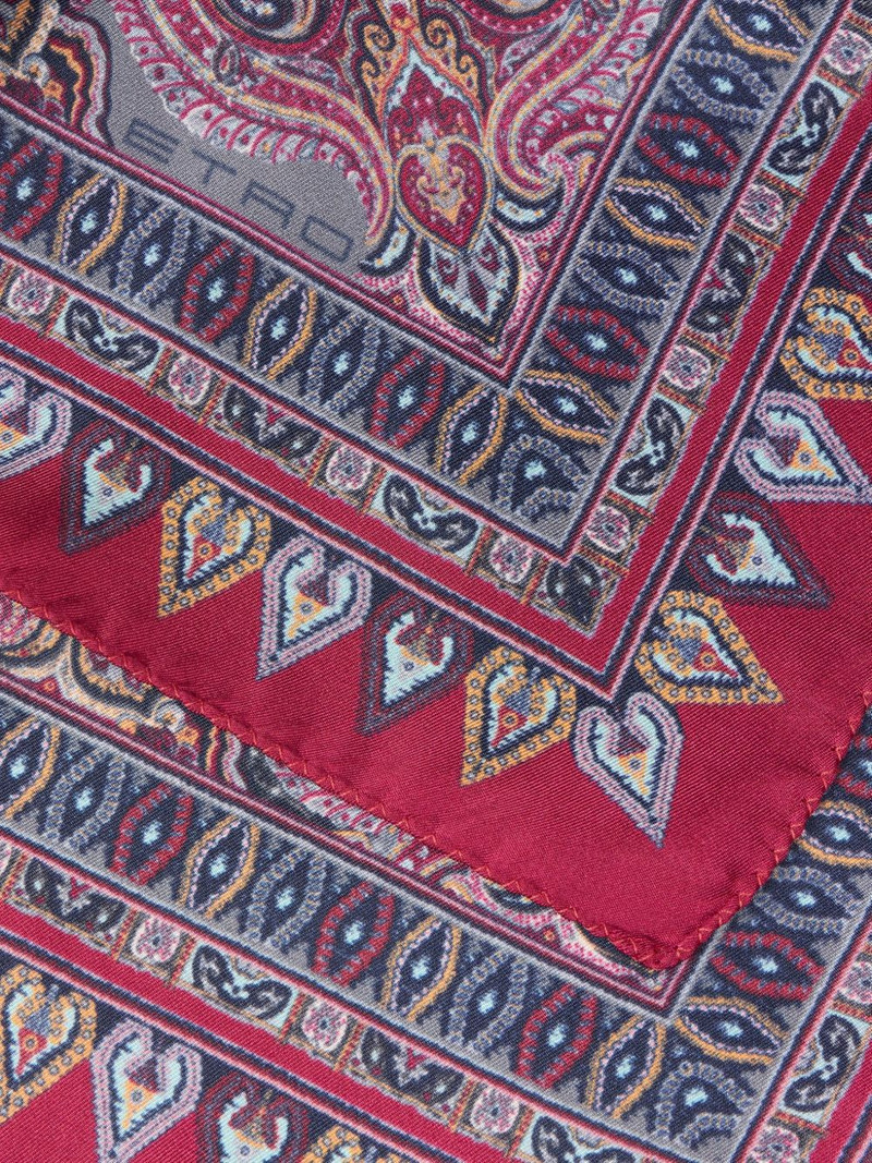 Etro floral paisley silk pocket square outlook