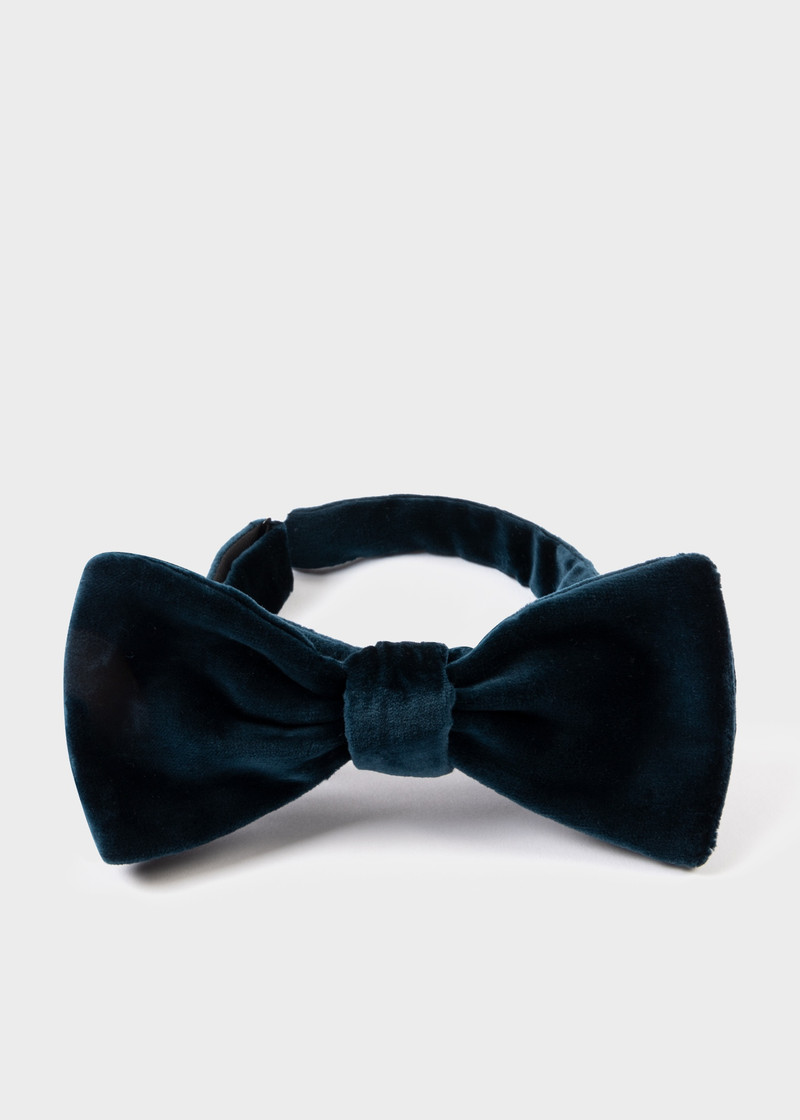 Navy Velvet Self-Tie Bow Tie 3