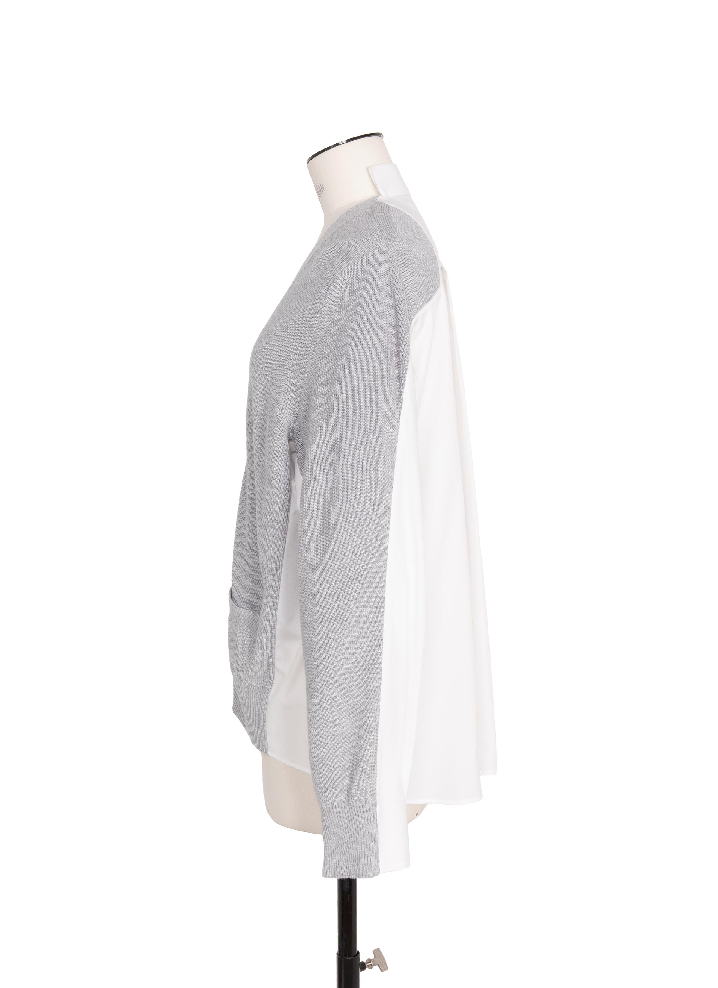 Cotton Knit x Cotton Poplin Cardigan - 3
