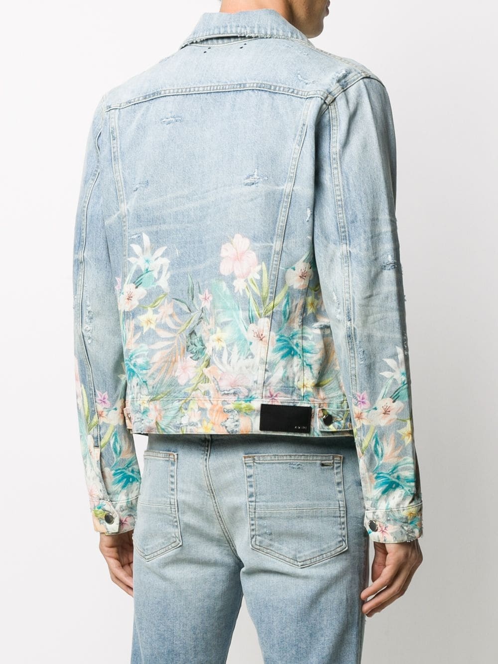 floral-detail denim jacket - 4