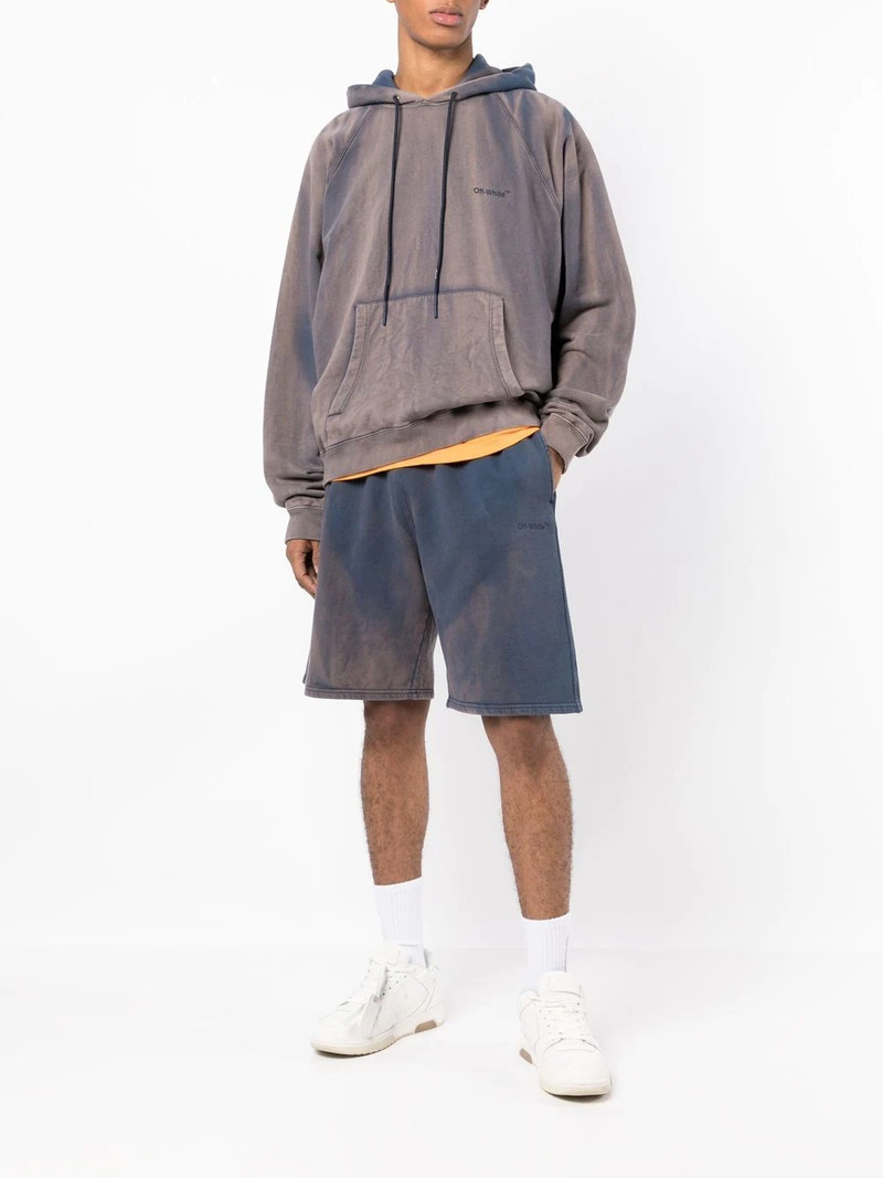 Off-White Diag-stripe cotton shorts outlook