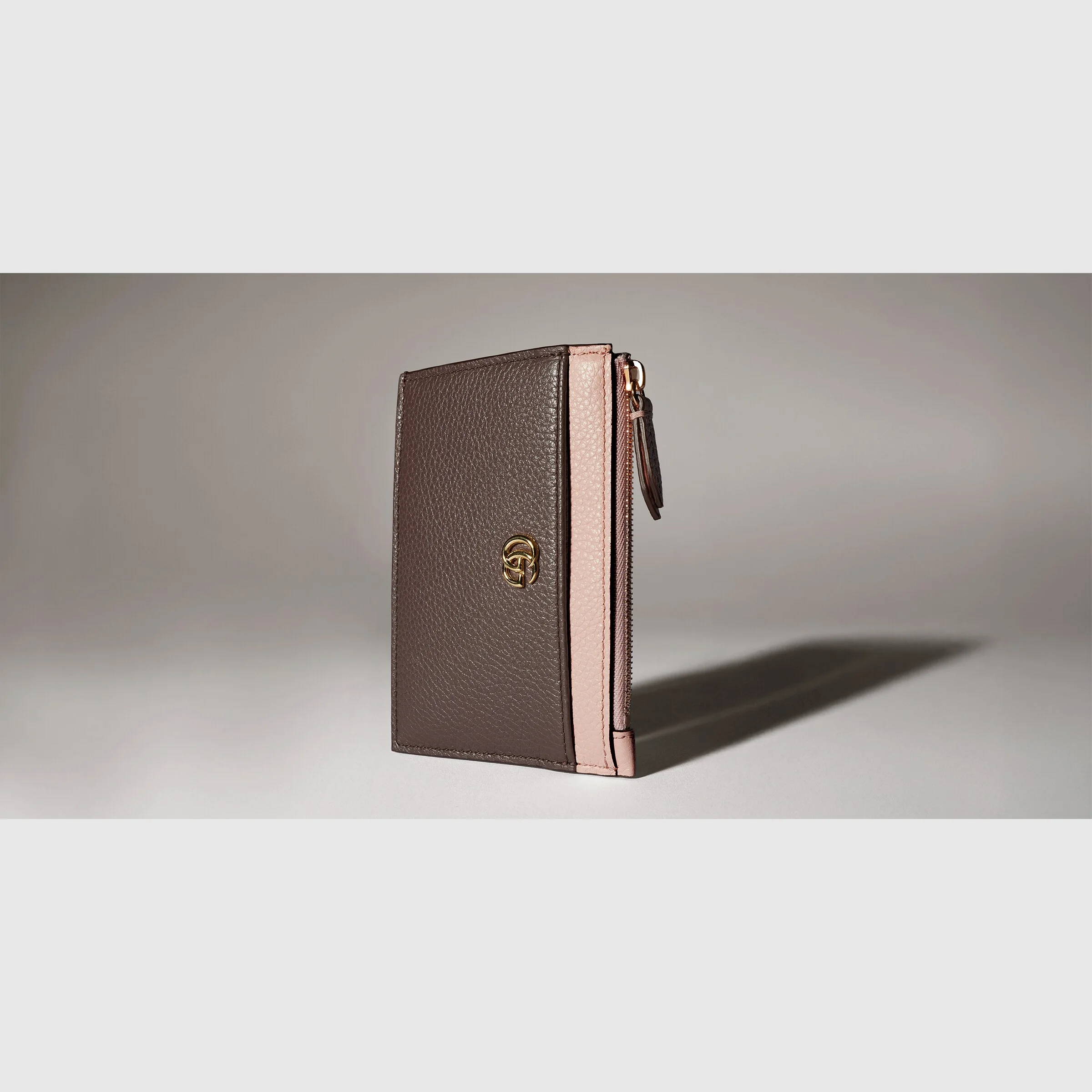 Bi-color GG Marmont zip key pouch - 1
