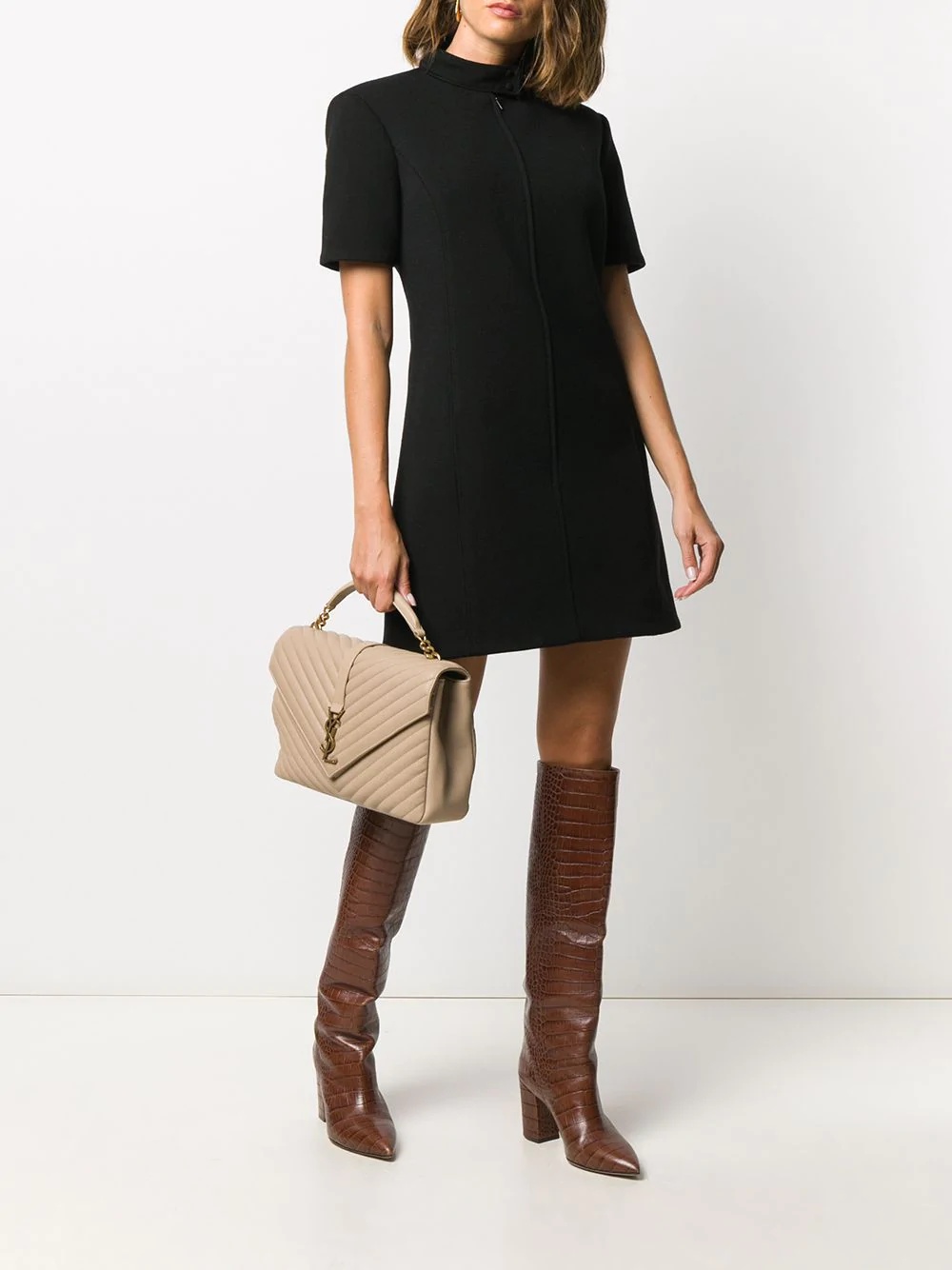 high-neck shift dress - 2