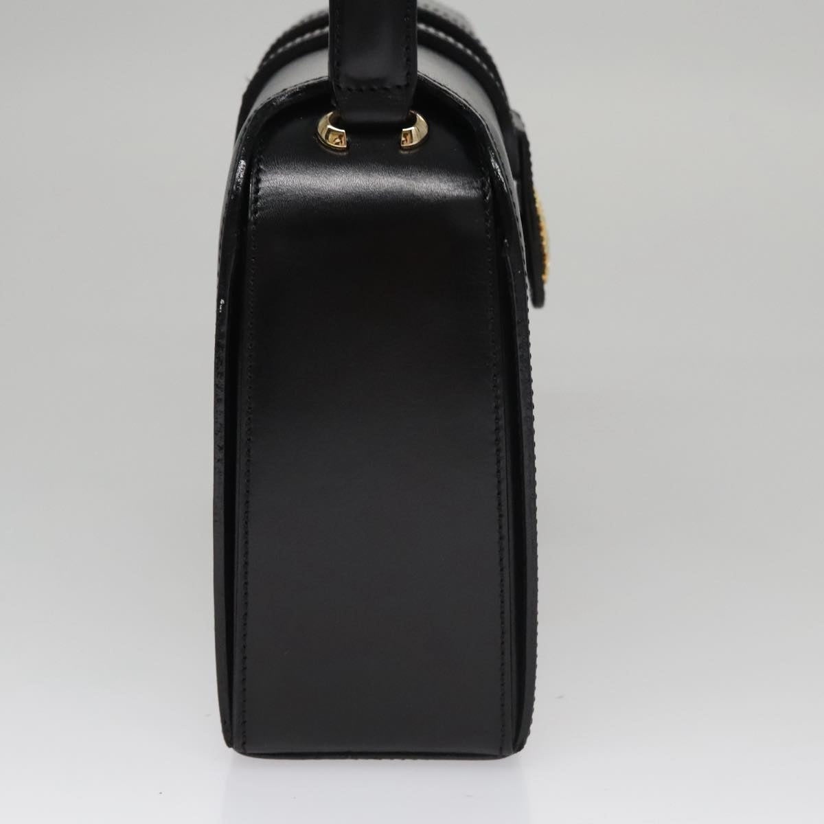 CELINE Hand Bag Leather Black Gold - 3